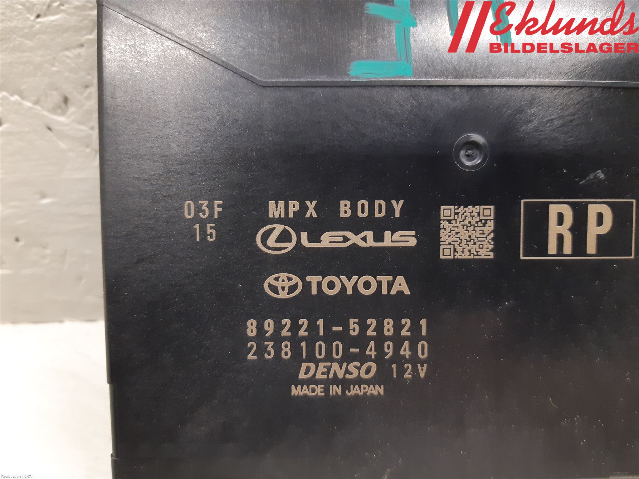 Toyota YARIS XP21 20- Styrenhet Övrigt
