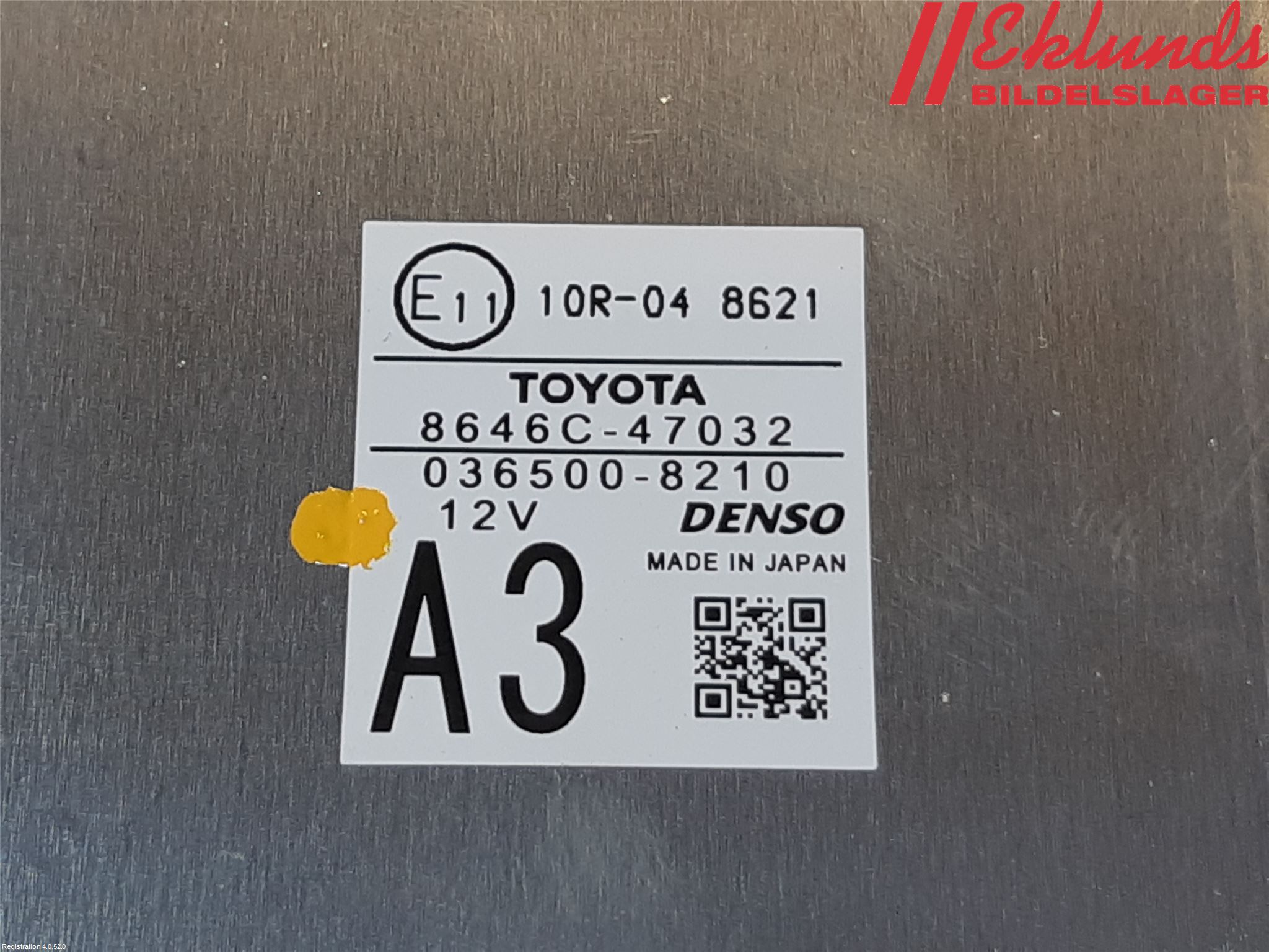 Toyota PRIUS (ZVW50) 16-21 Sensor Aktivt Kollisionsskydd