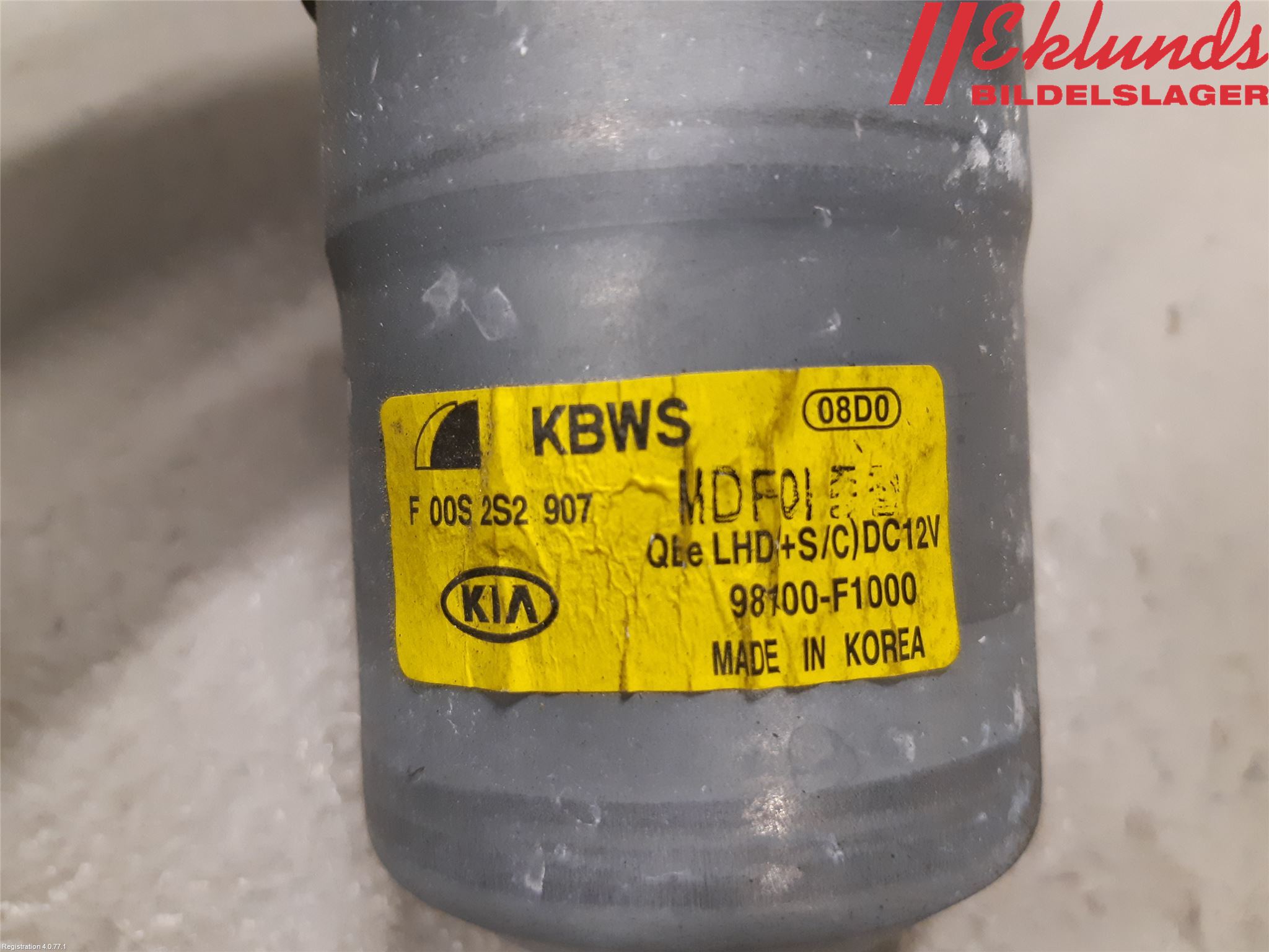 Kia SPORTAGE (QL) 16-21 Torkarmotor Vindruta