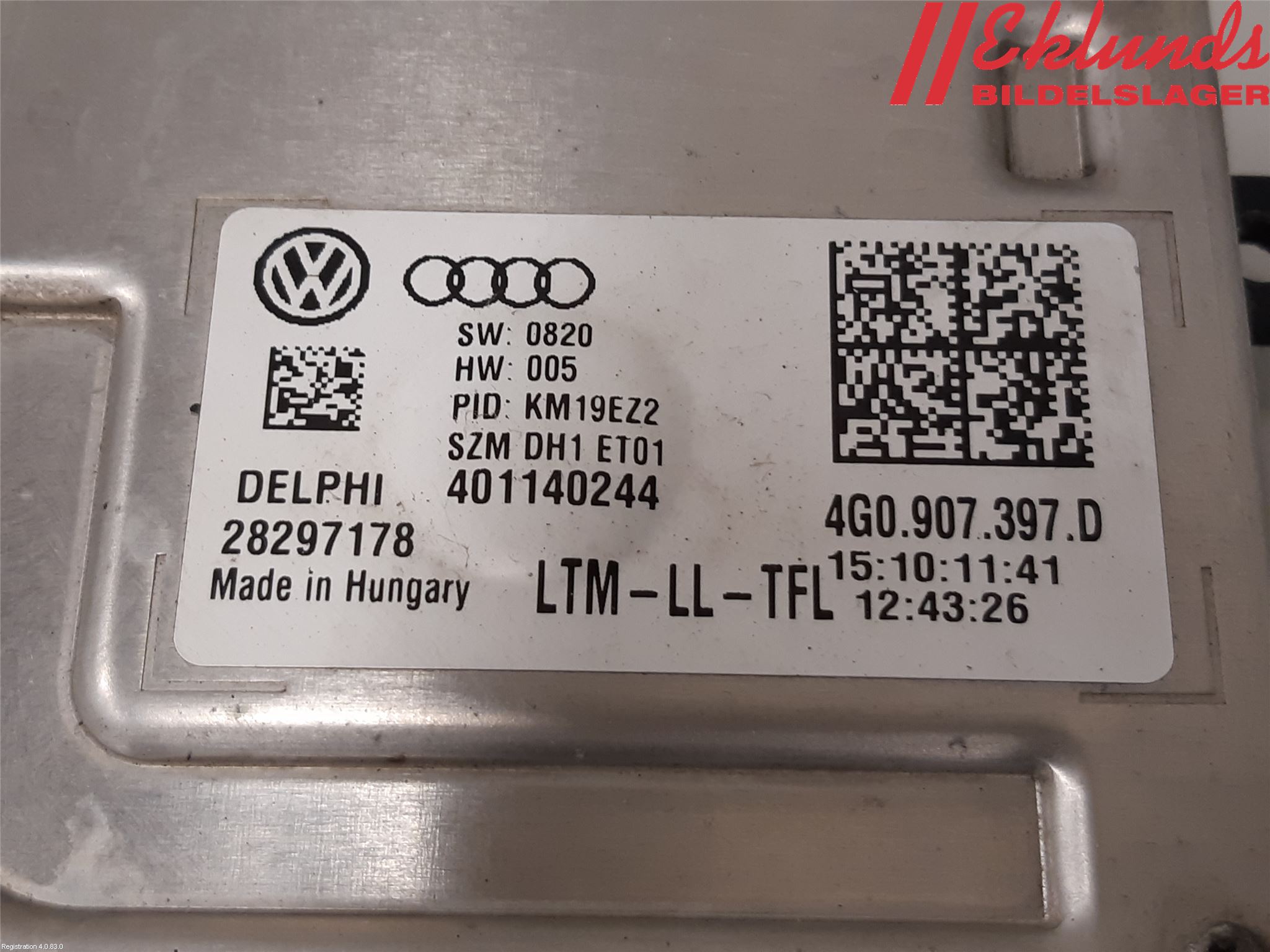 Audi A6/S6 4G 11-18 Styrenhet Strålkastare