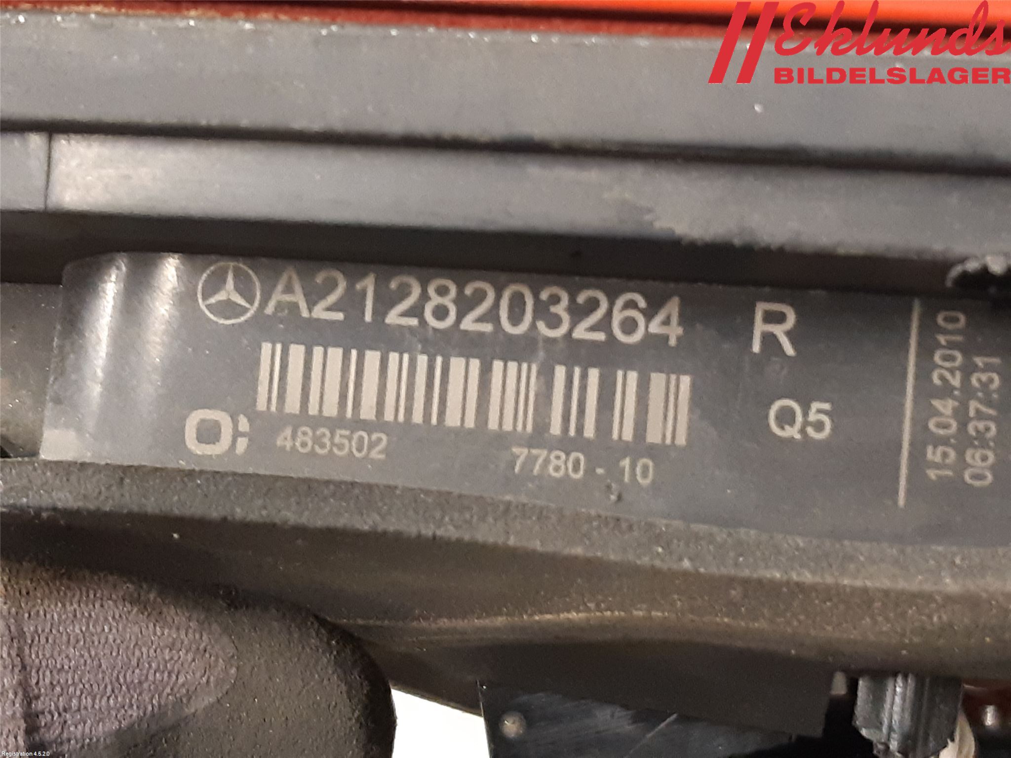 Mercedes-Benz MB E-KLASS (W212) 09-16 Bakljus Lucka Hö