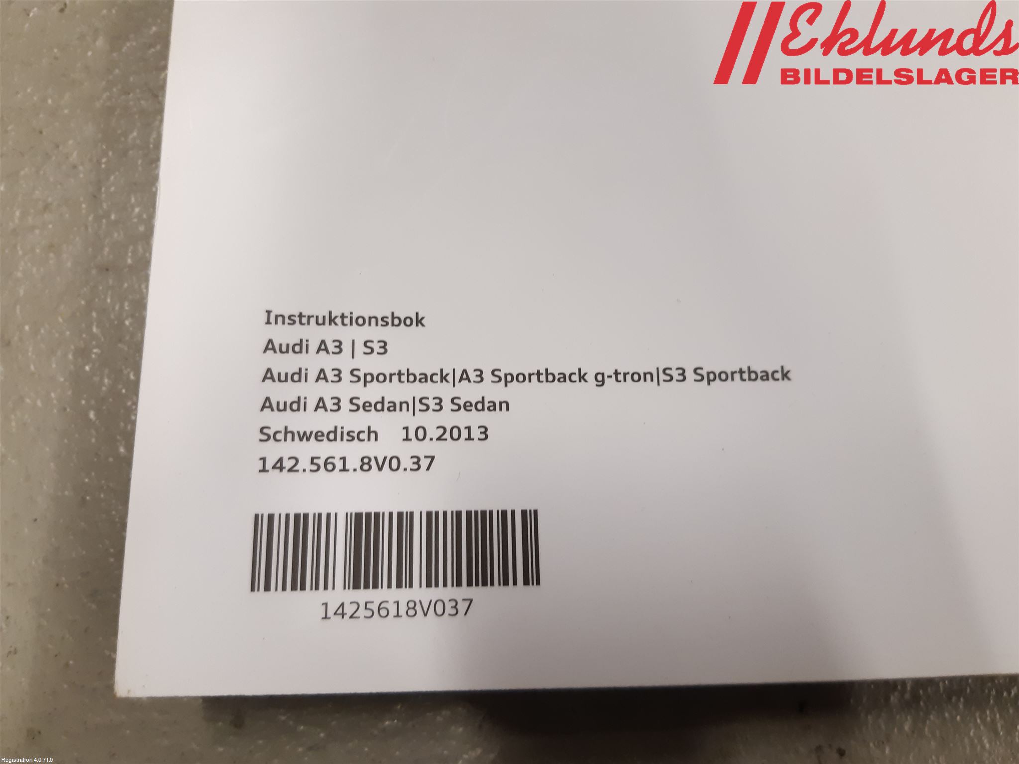Audi A3/S3 8V 13-20 Instruktionsbok
