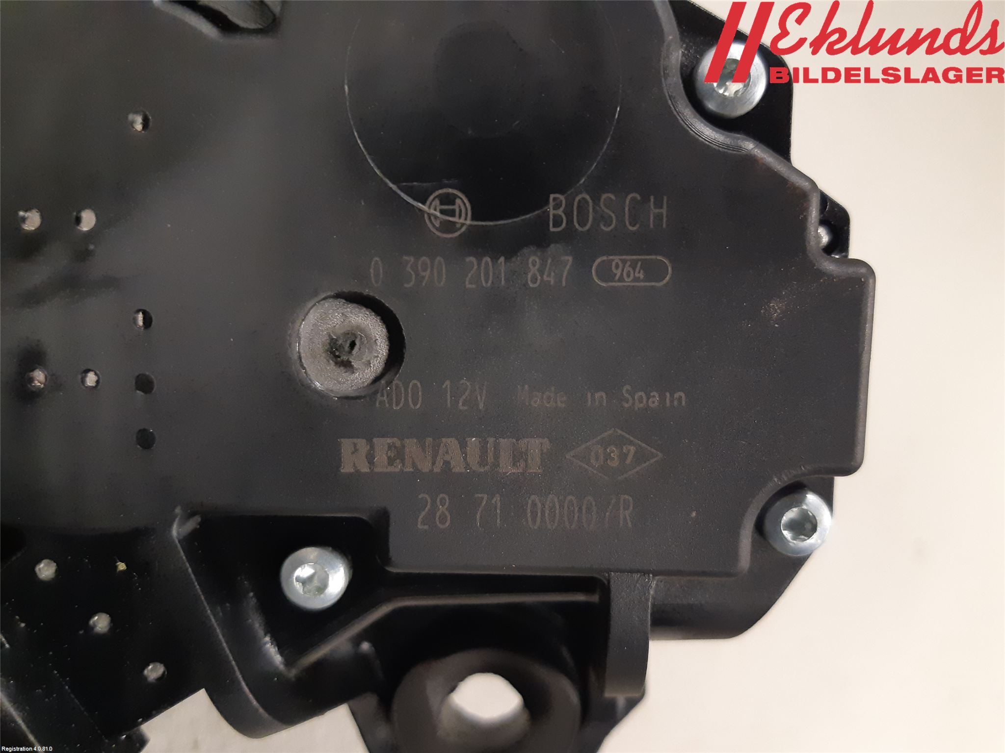 Renault MEGANE III 09-15 Torkarmotor Baklucka