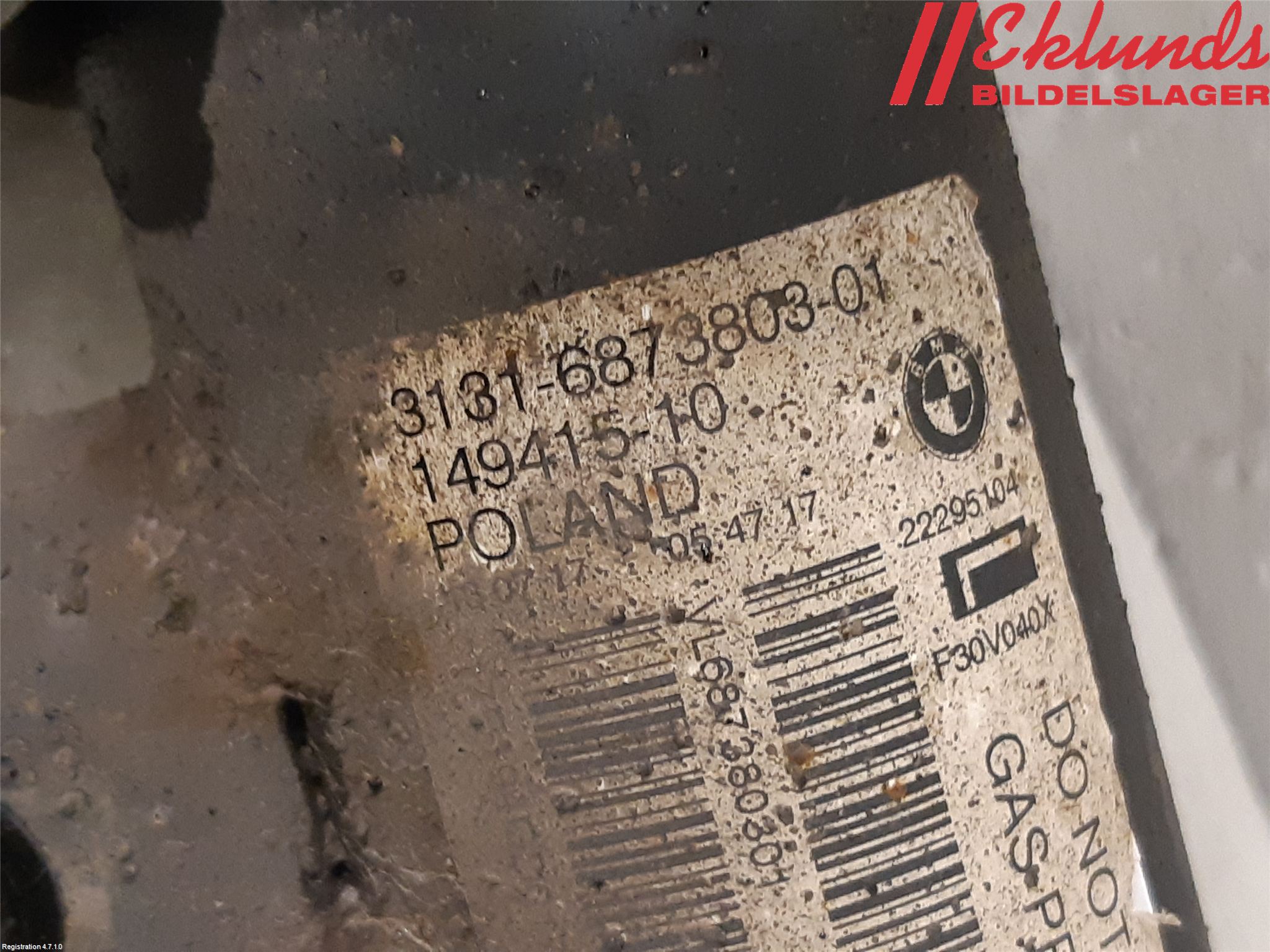 BMW 3 F30/F31/F80 12-19 Fjäderben Fram Vänster