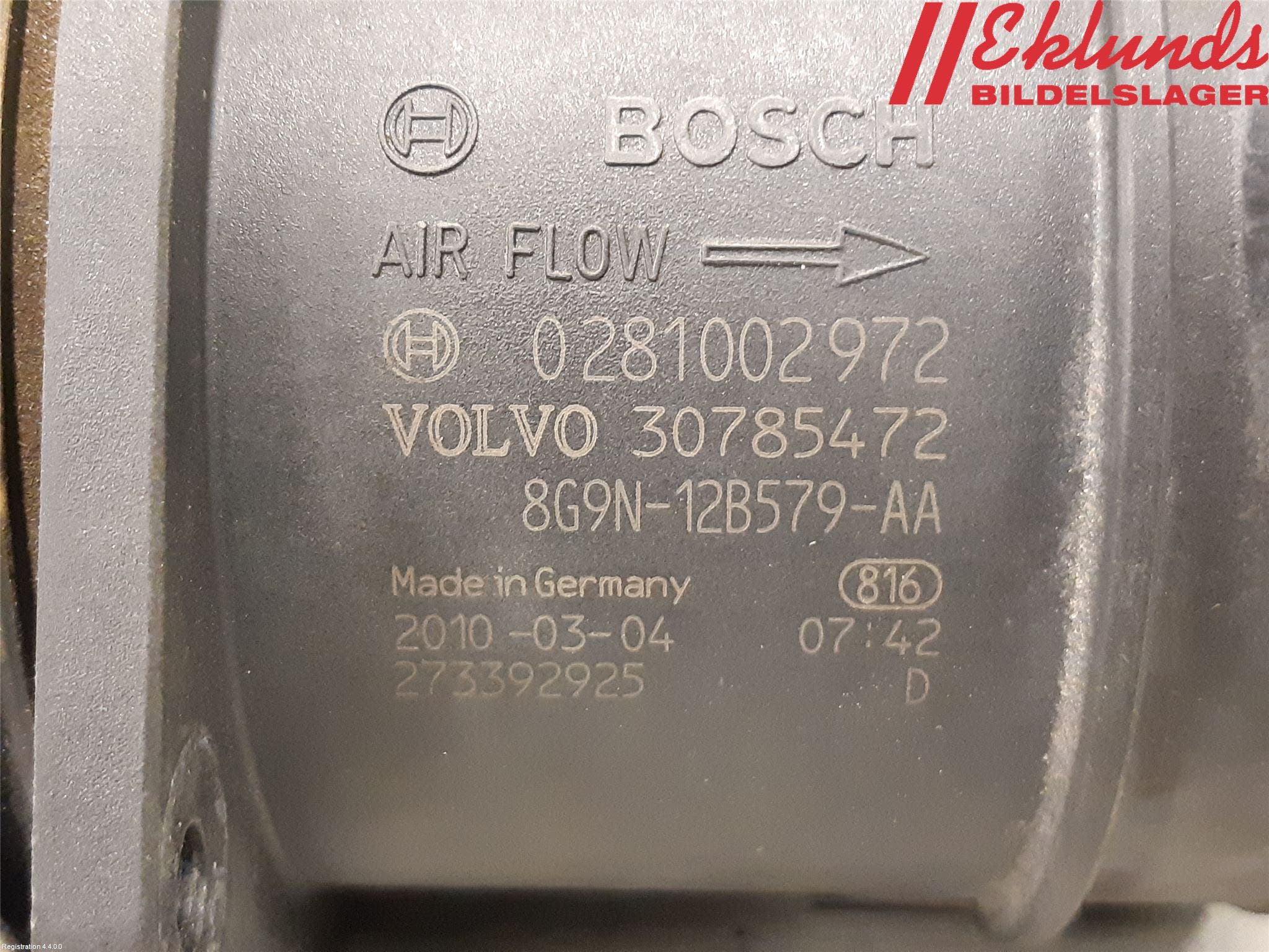 Volvo V70 08-13 Injluftmassamätare