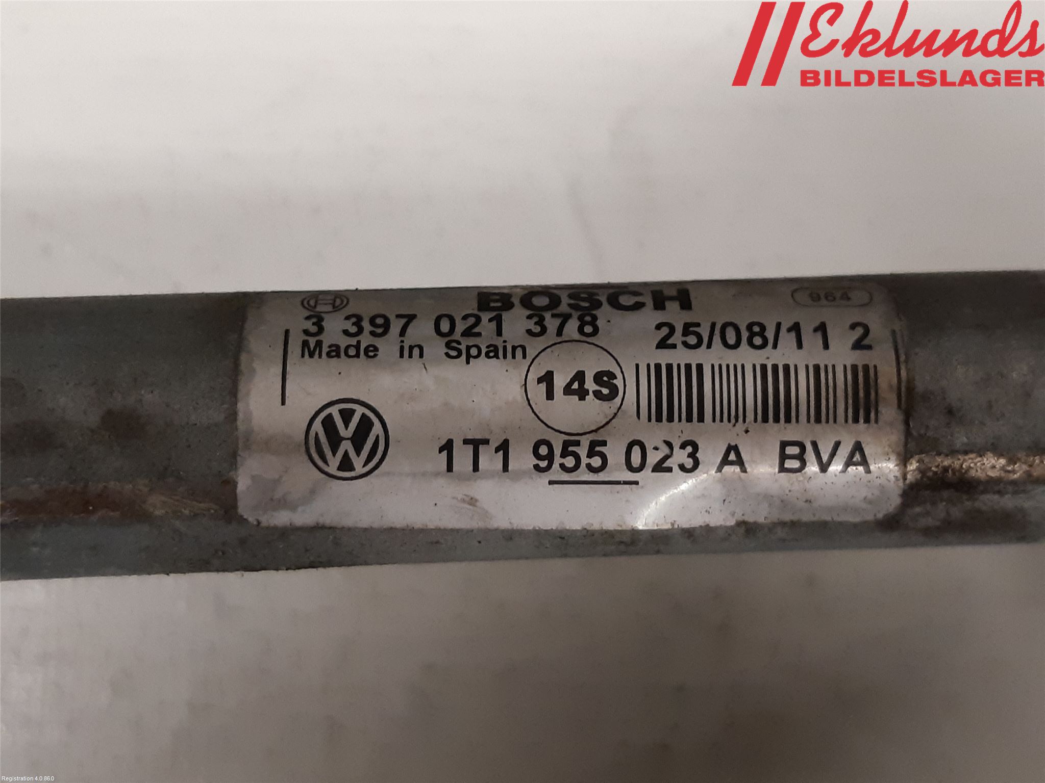Volkswagen VW TOURAN 10-15 Torkarmekanism Vindruta