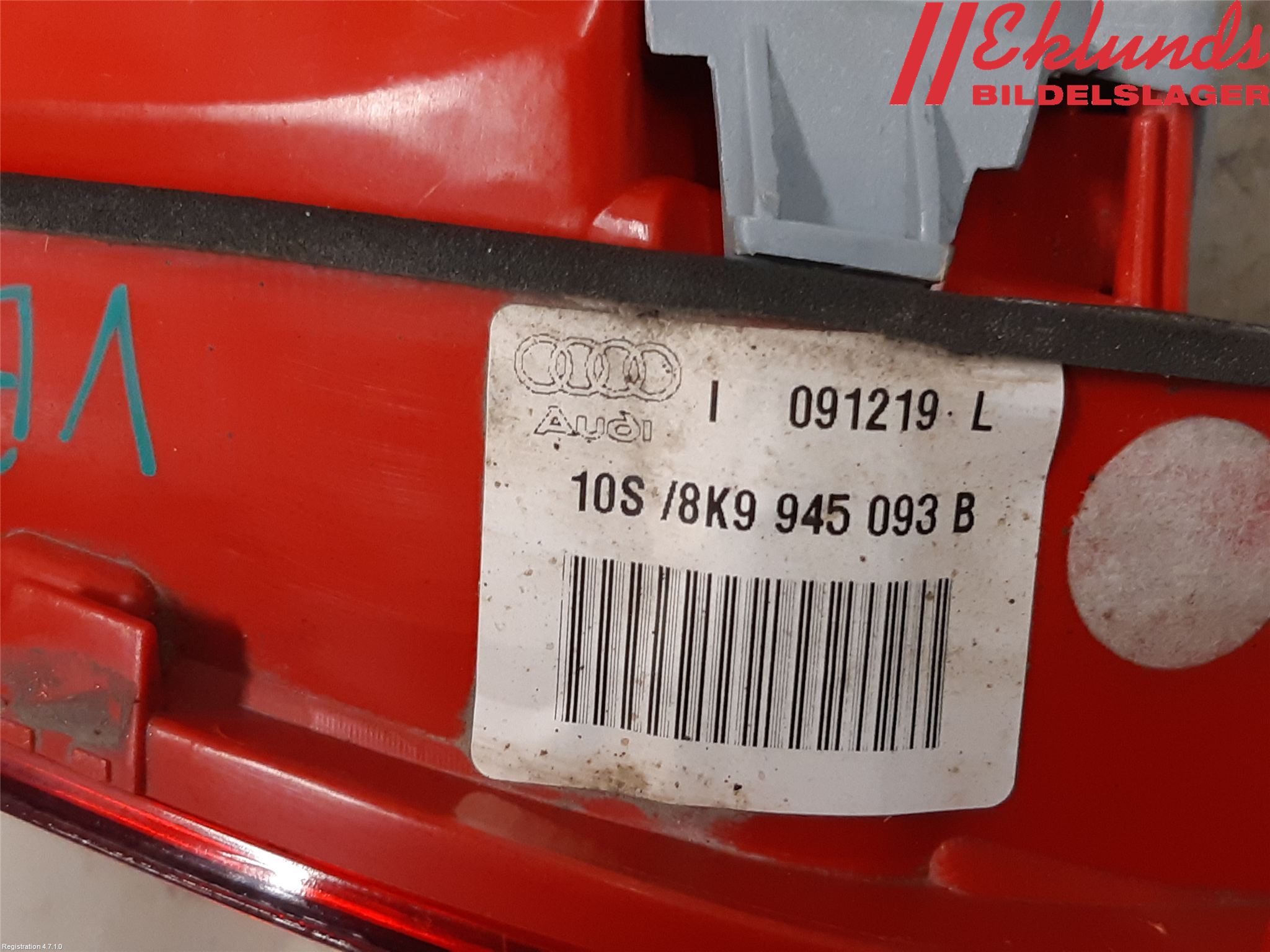 Audi A4/S4 08-11 Bakljus Lucka Vä