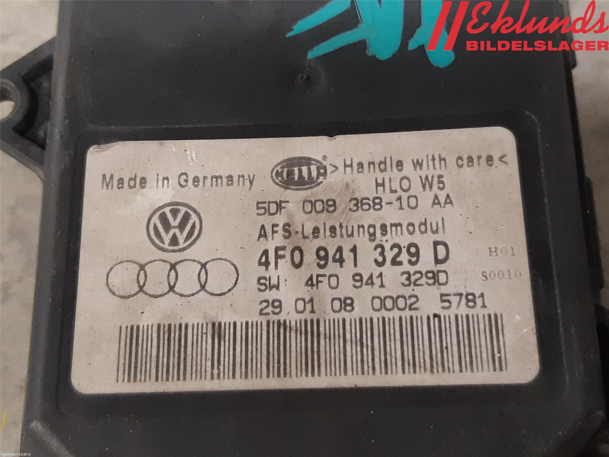 Audi A6/S6     05-11 Styrenhet Strålkastare