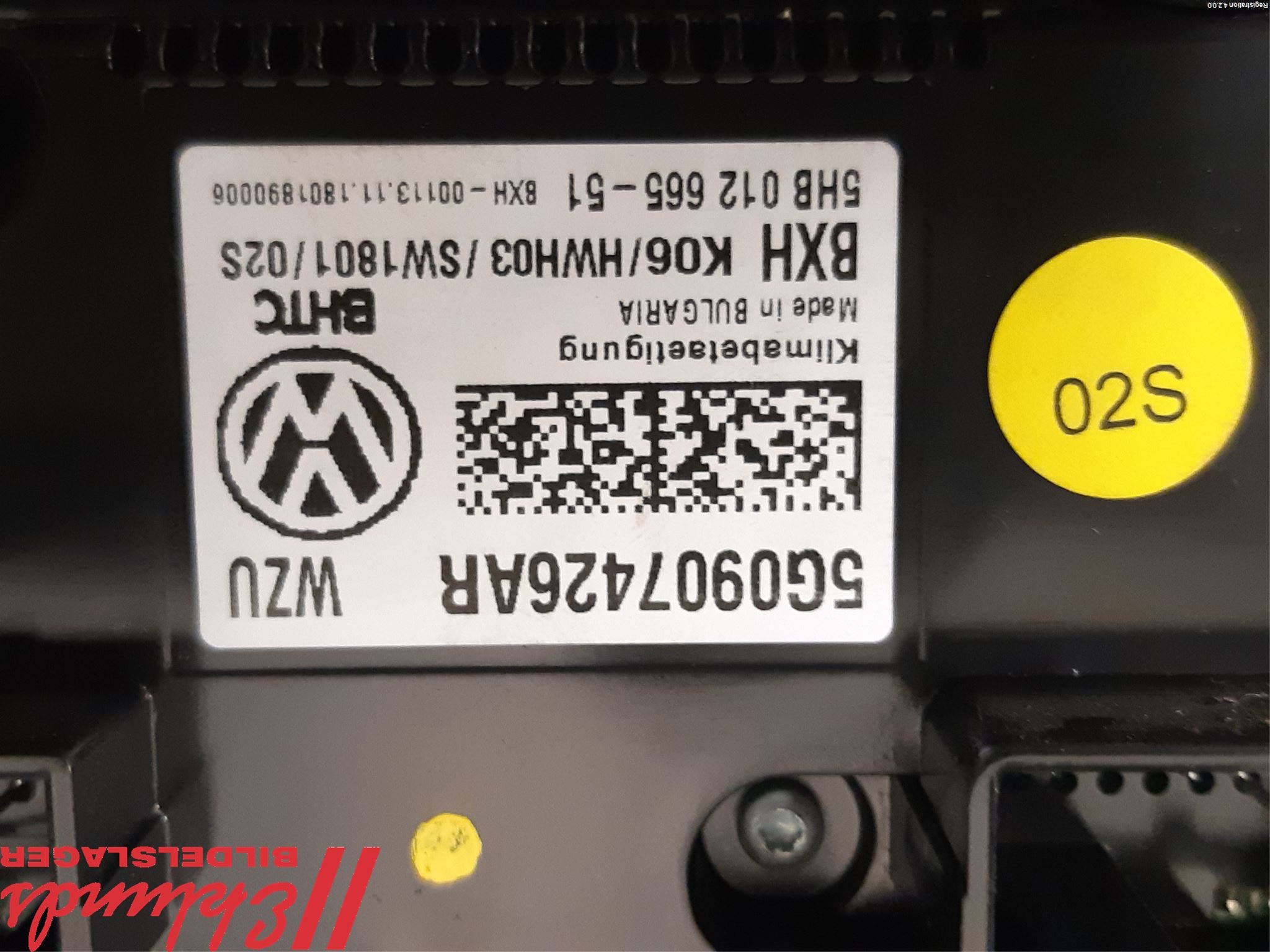 Volkswagen VW GOLF / E-GOLF VII 13-20 Ac Styrenhet Ac Manöveren