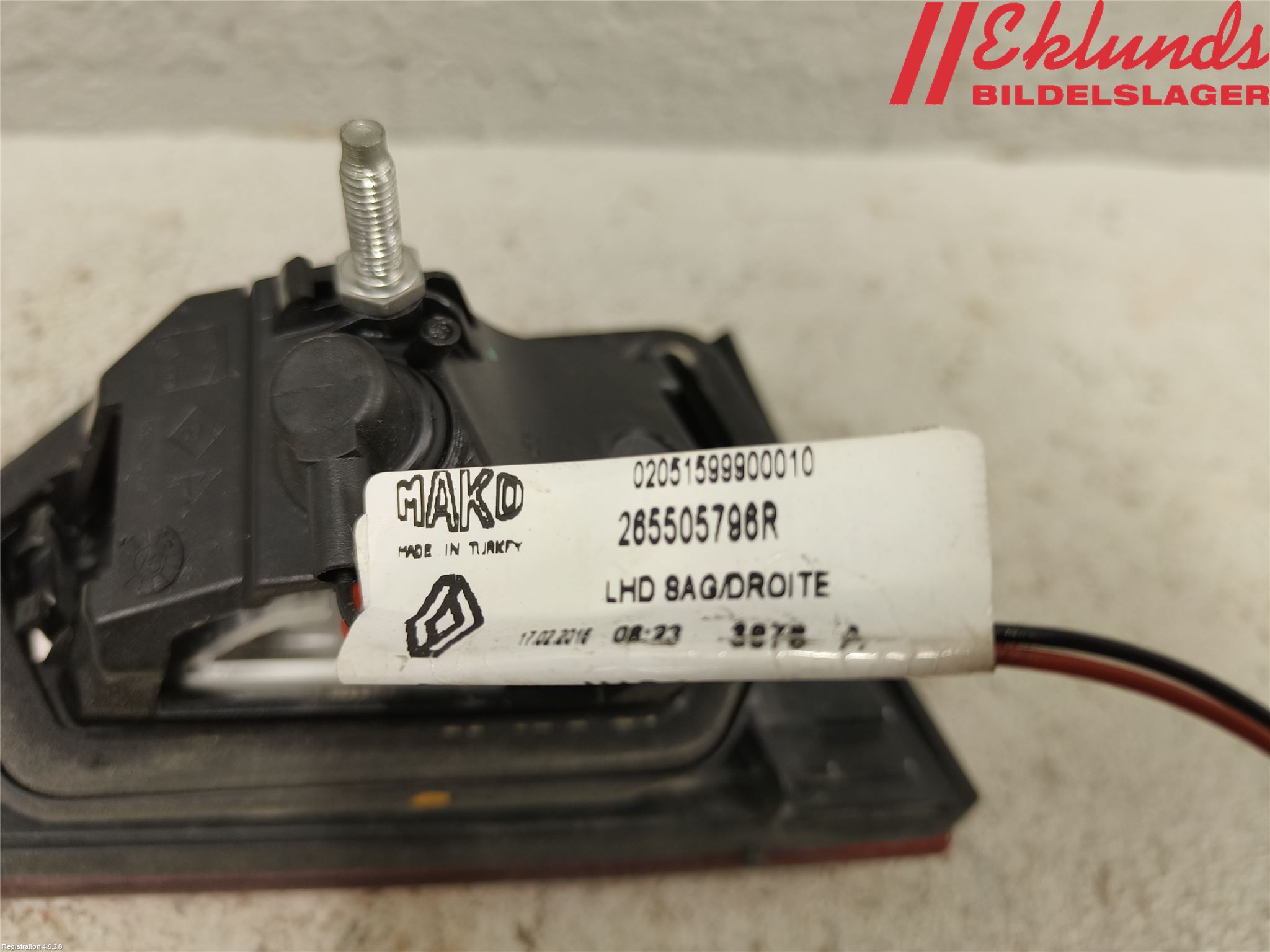 Renault CLIO IV 12-16 Bakljus Lucka Hö