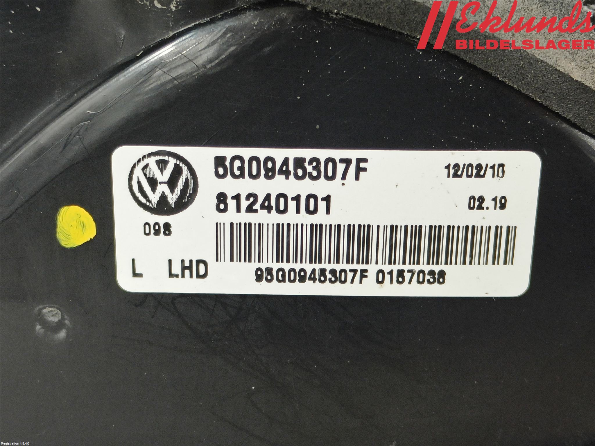 Volkswagen VW GOLF / E-GOLF VII 13-20 Bakljus Lucka Vä