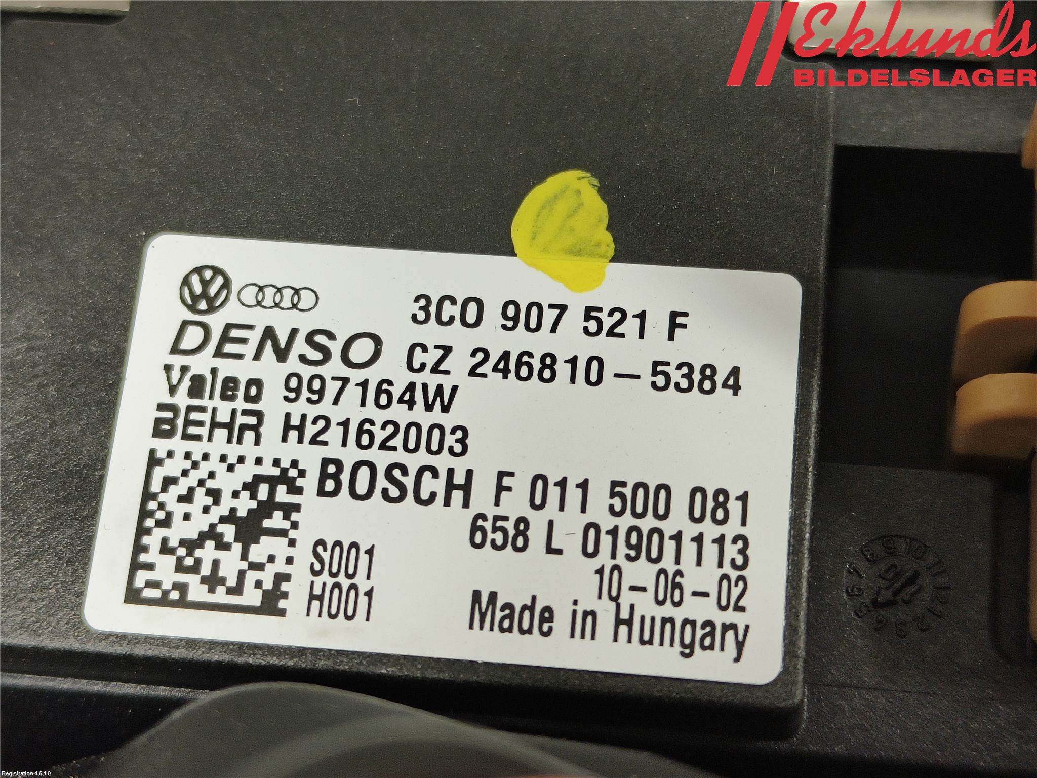 Volkswagen VW GOLF VI 09-13 Värmefläkt