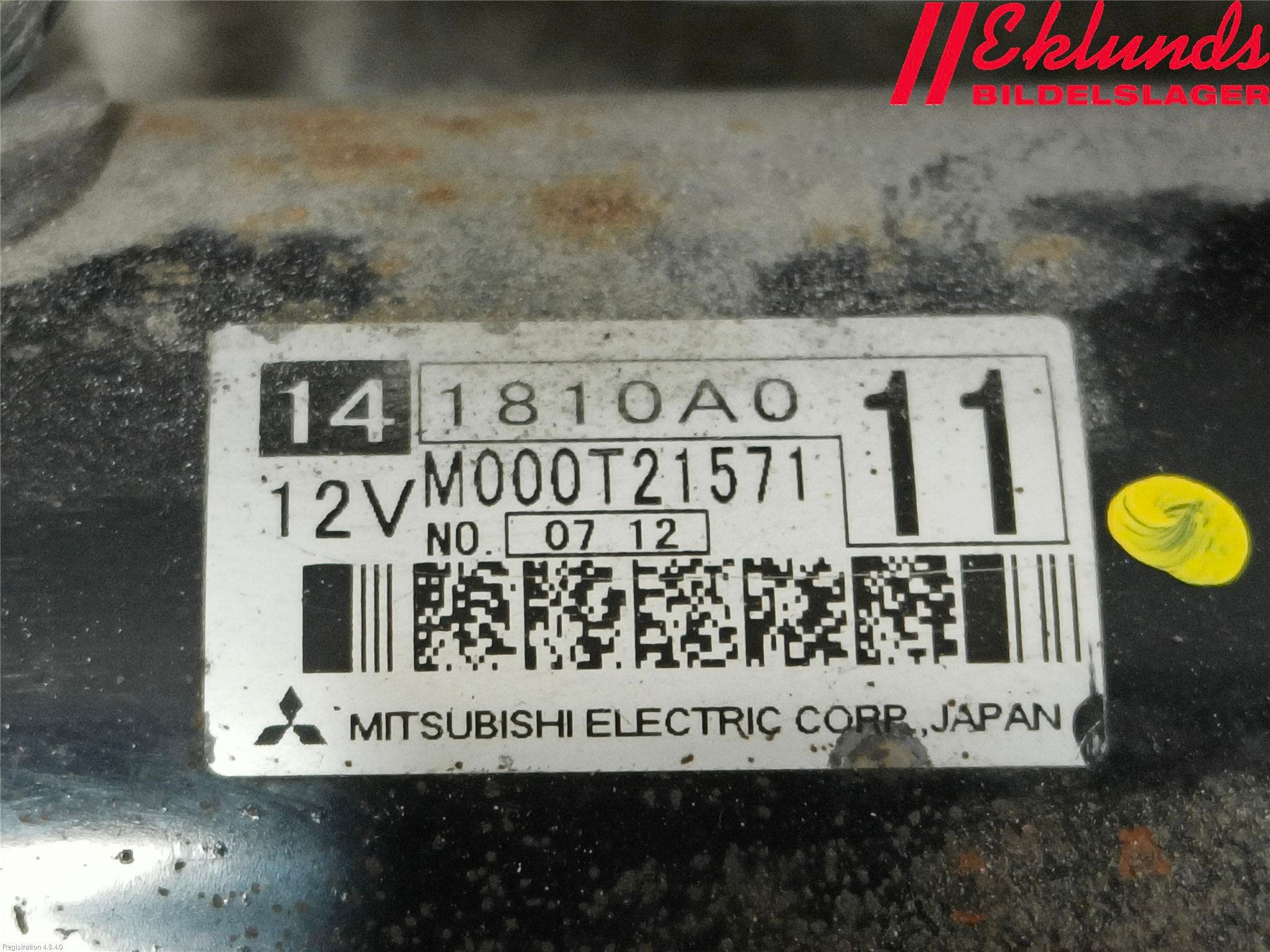 Mitsubishi OUTLANDER 07-12 Startmotor