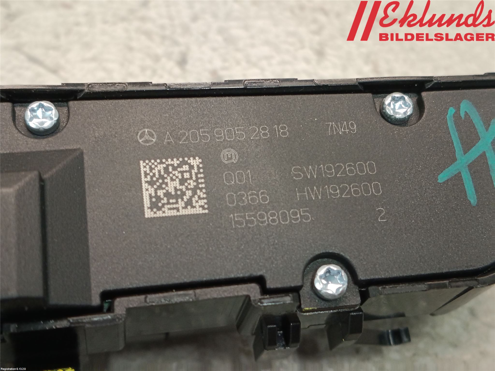 Mercedes-Benz MB EQC (N293) 20- Strömställare Stolvärme