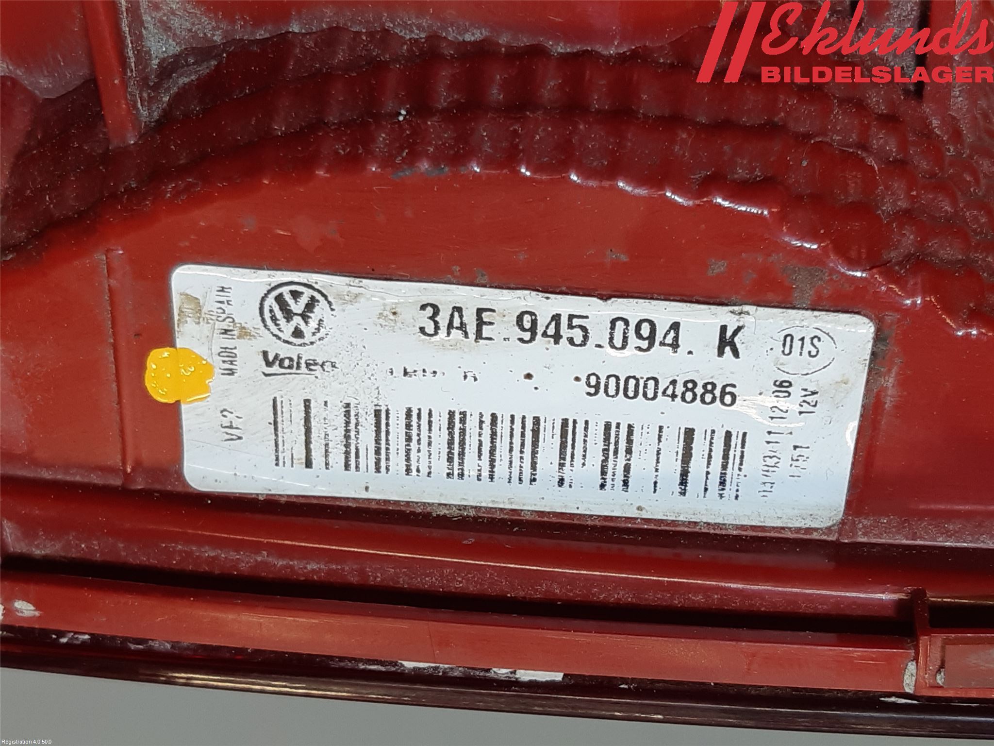 Volkswagen VW PASSAT 11-14 Bakljus Lucka Hö