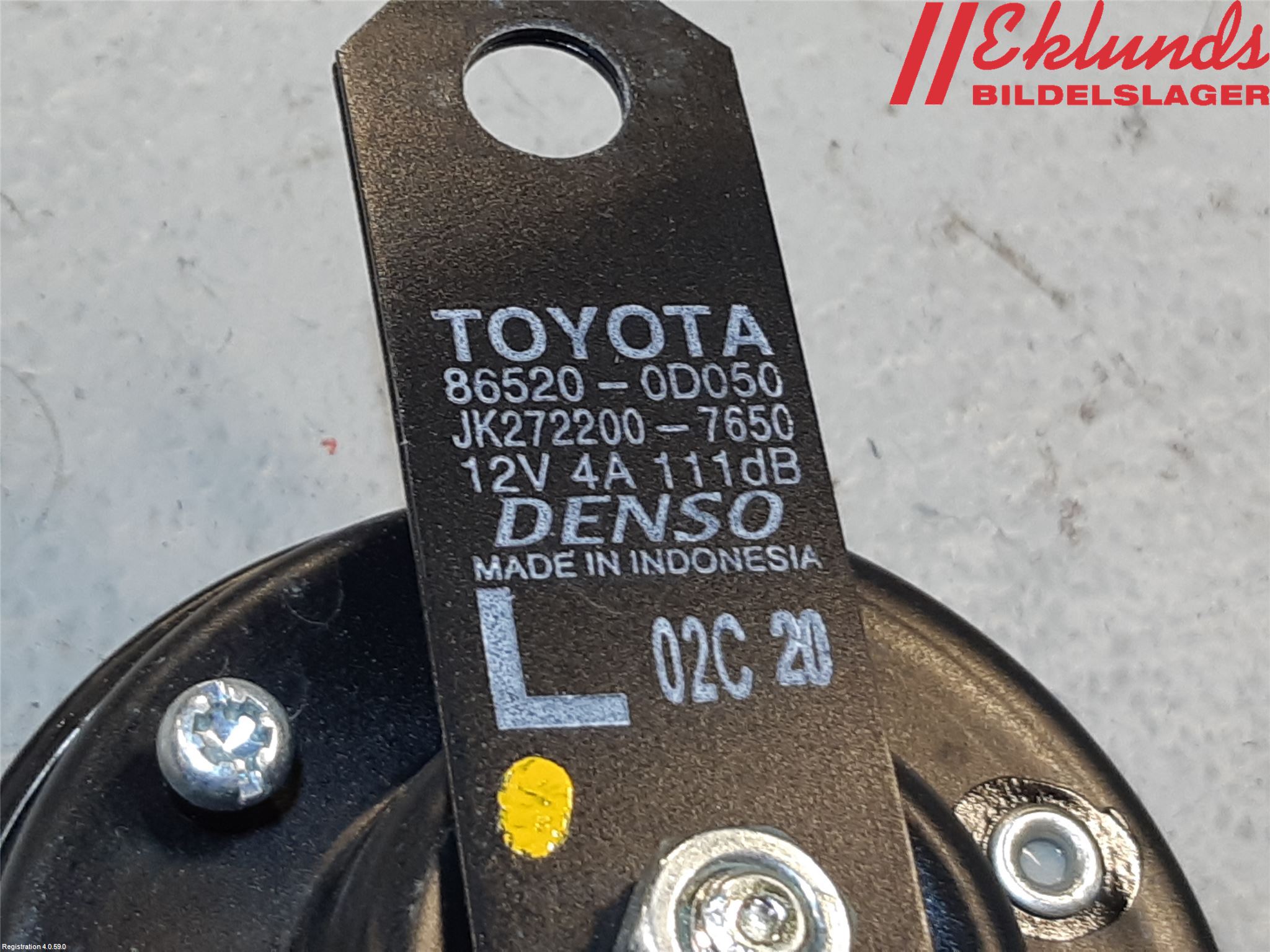 Toyota YARIS XP130 15-20 Signalhorn