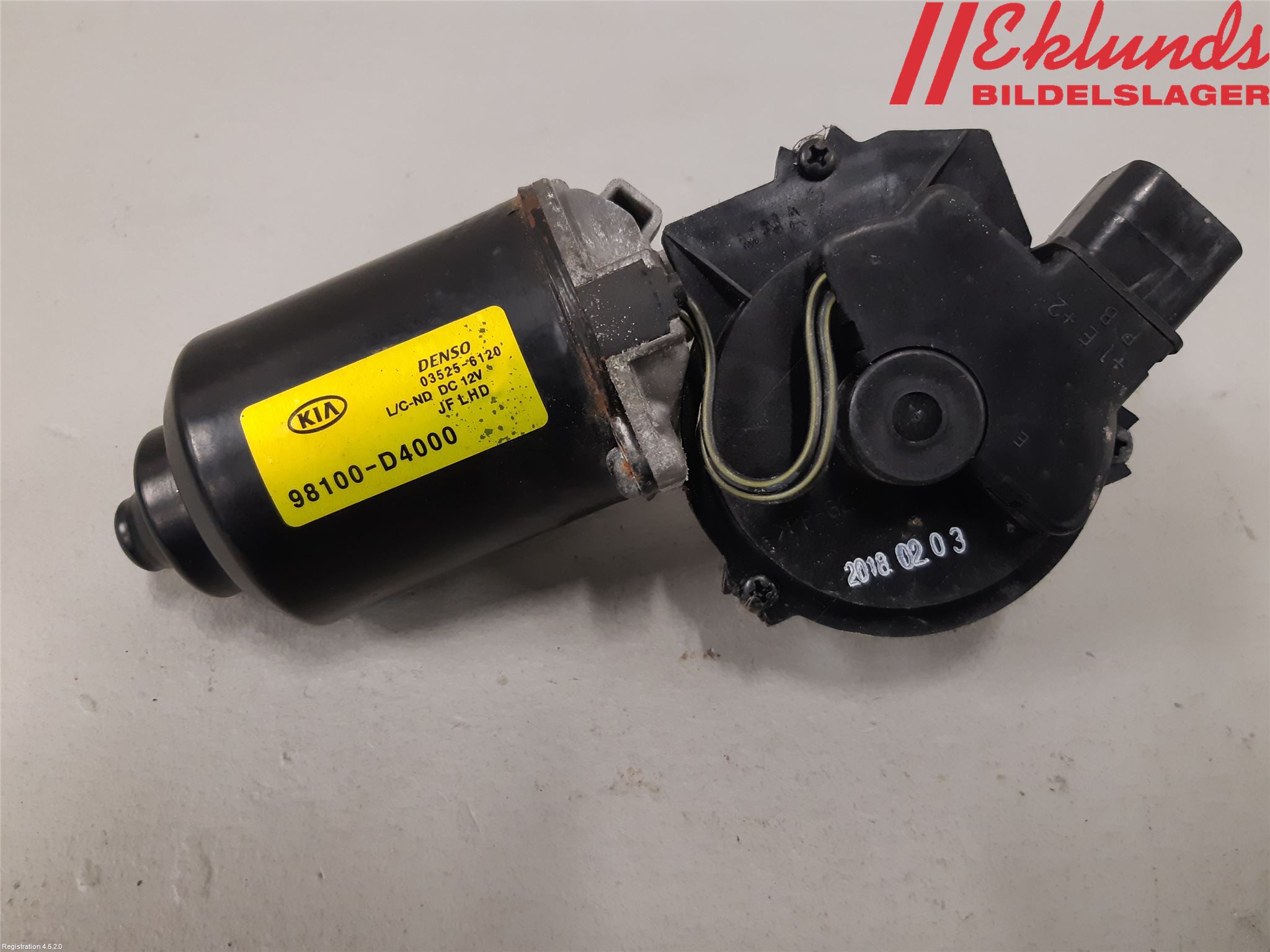 Kia OPTIMA 16-20 Torkarmotor Vindruta