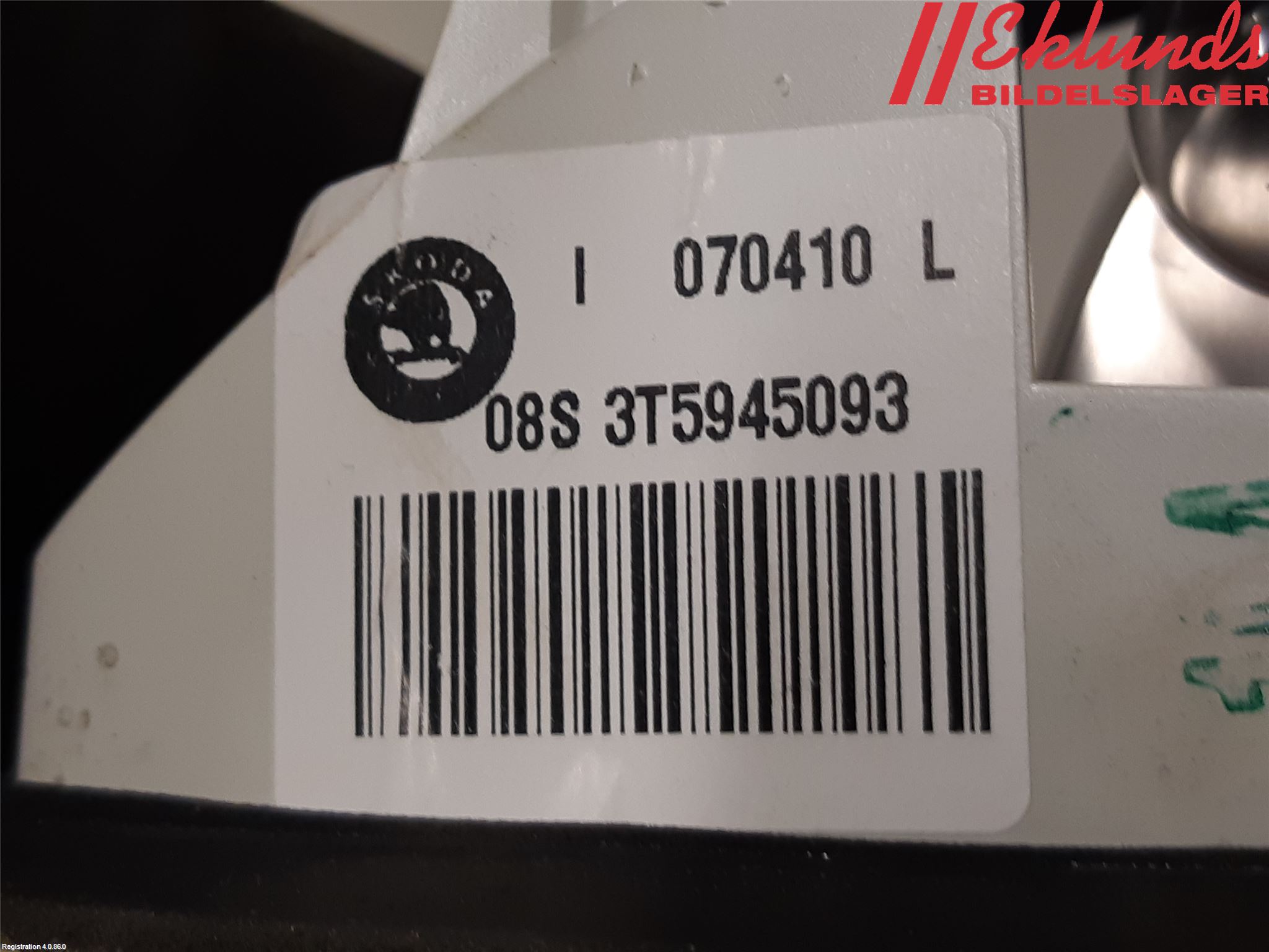 Skoda OCTAVIA (1Z) 05-13 Bakljus Lucka Vä