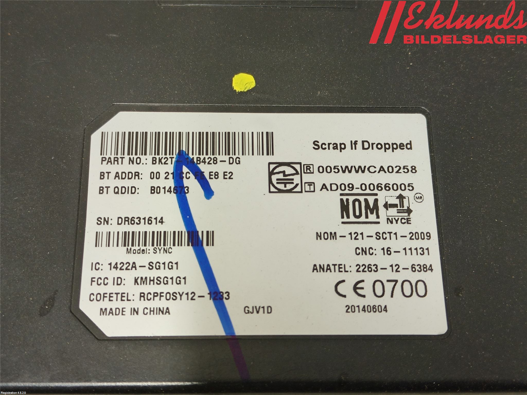 Ford TRANSIT/TOURNEO CUSTOM 13-24 Styrenhet Nyckellöst System