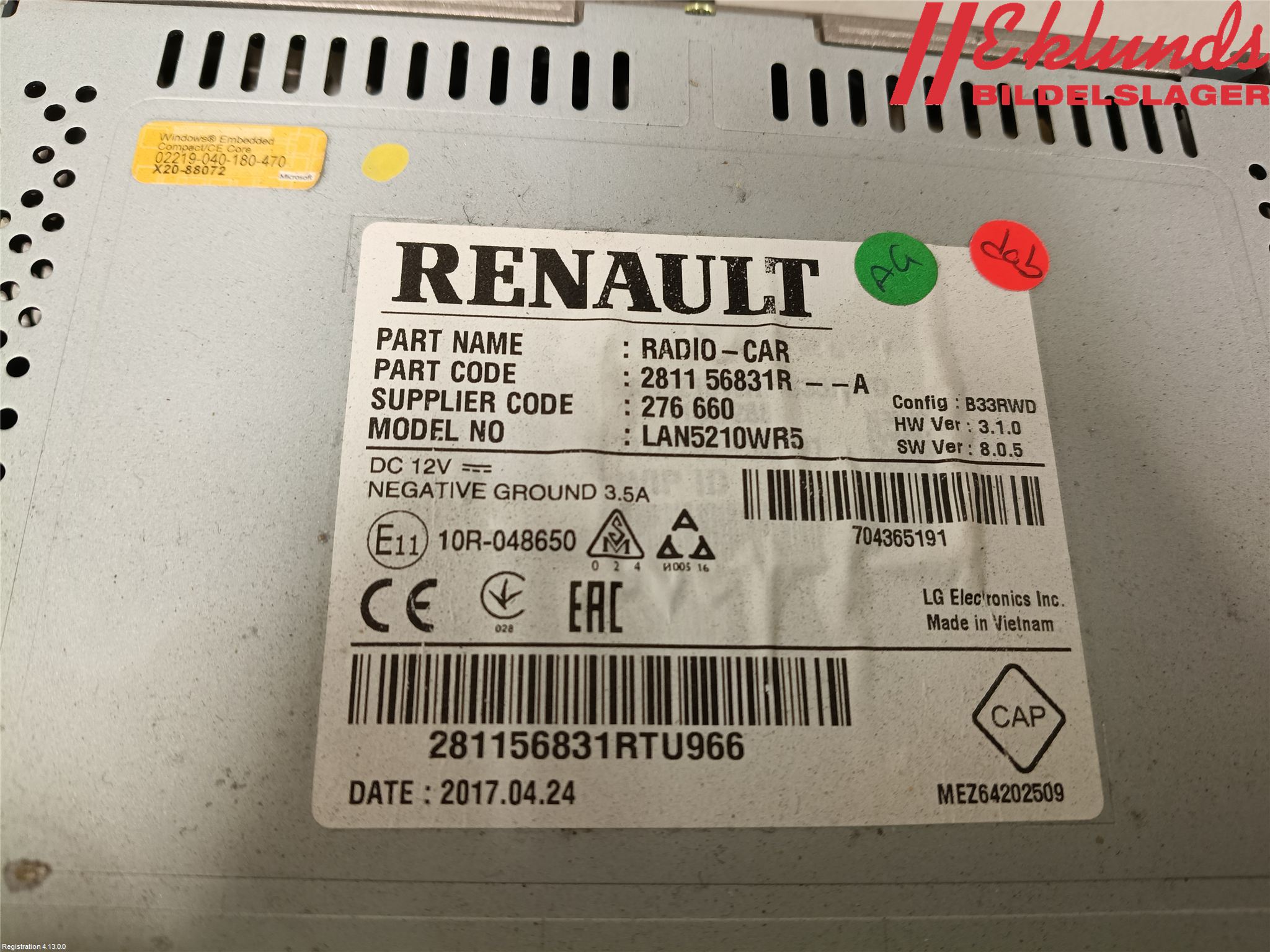 Renault CLIO IV 16-19 Cd Radio - Multimediapanel