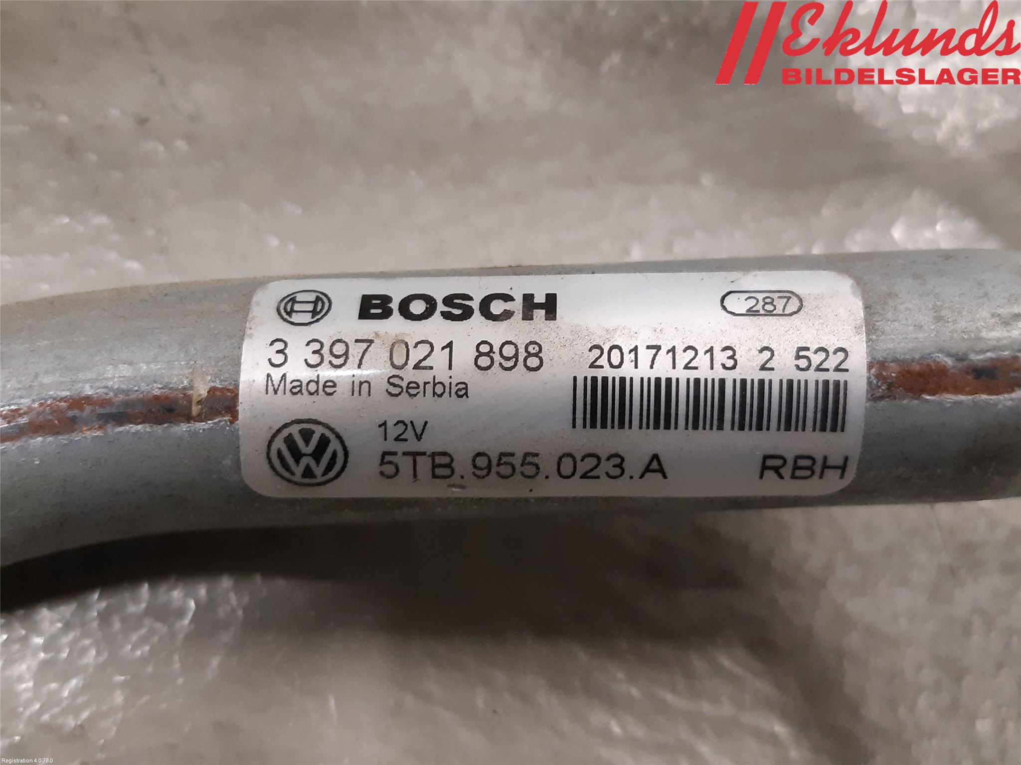 Volkswagen VW TOURAN 16- Torkarmekanism Vindruta