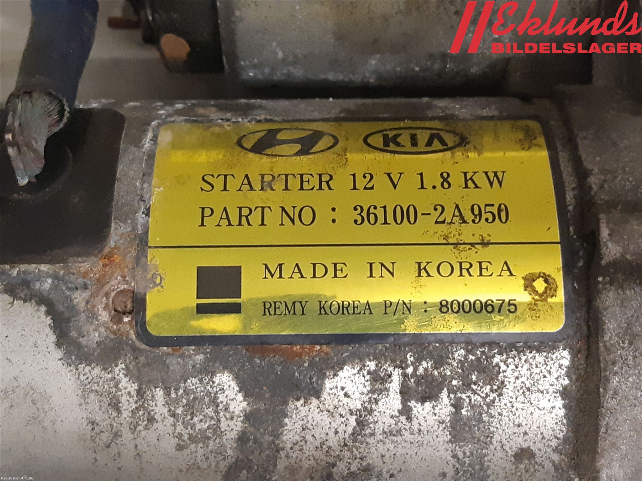 Kia SPORTAGE (QL) 16-21 Startmotor Diesel
