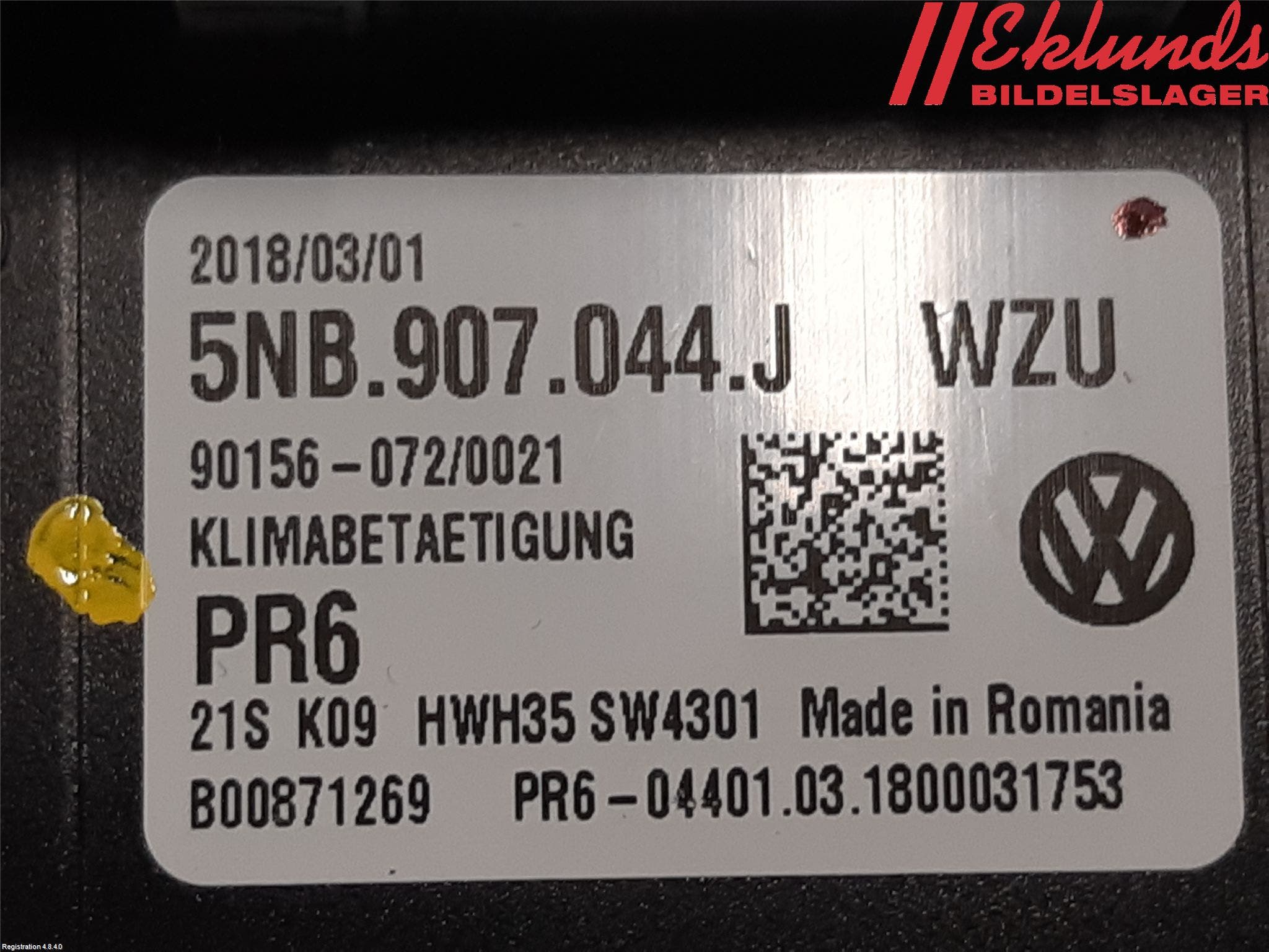 Volkswagen VW TIGUAN 16-24 Ac Styrenhet Ac Manöveren