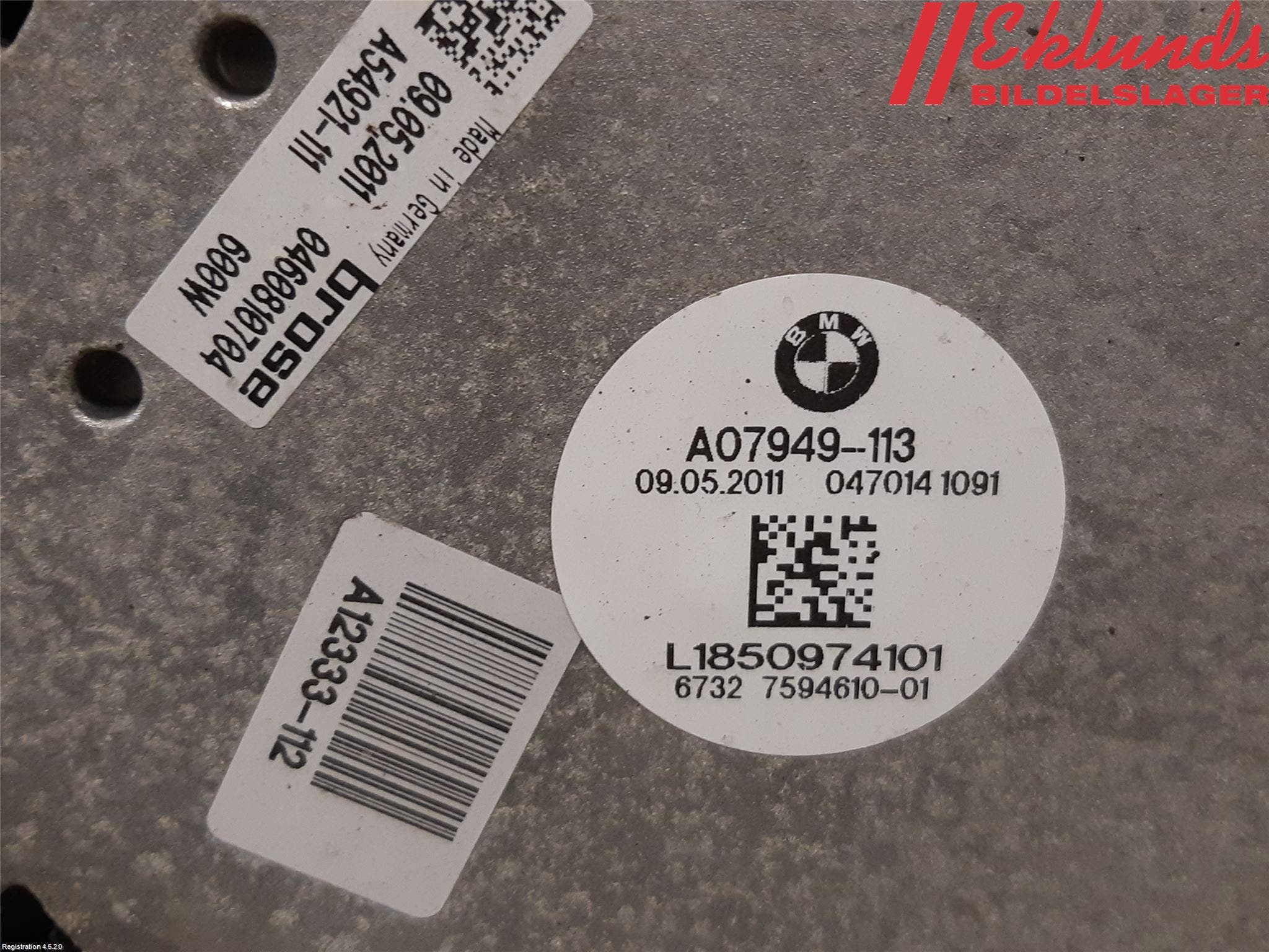 BMW 5 F10/F11/F18 09-17 Kylfläkt El