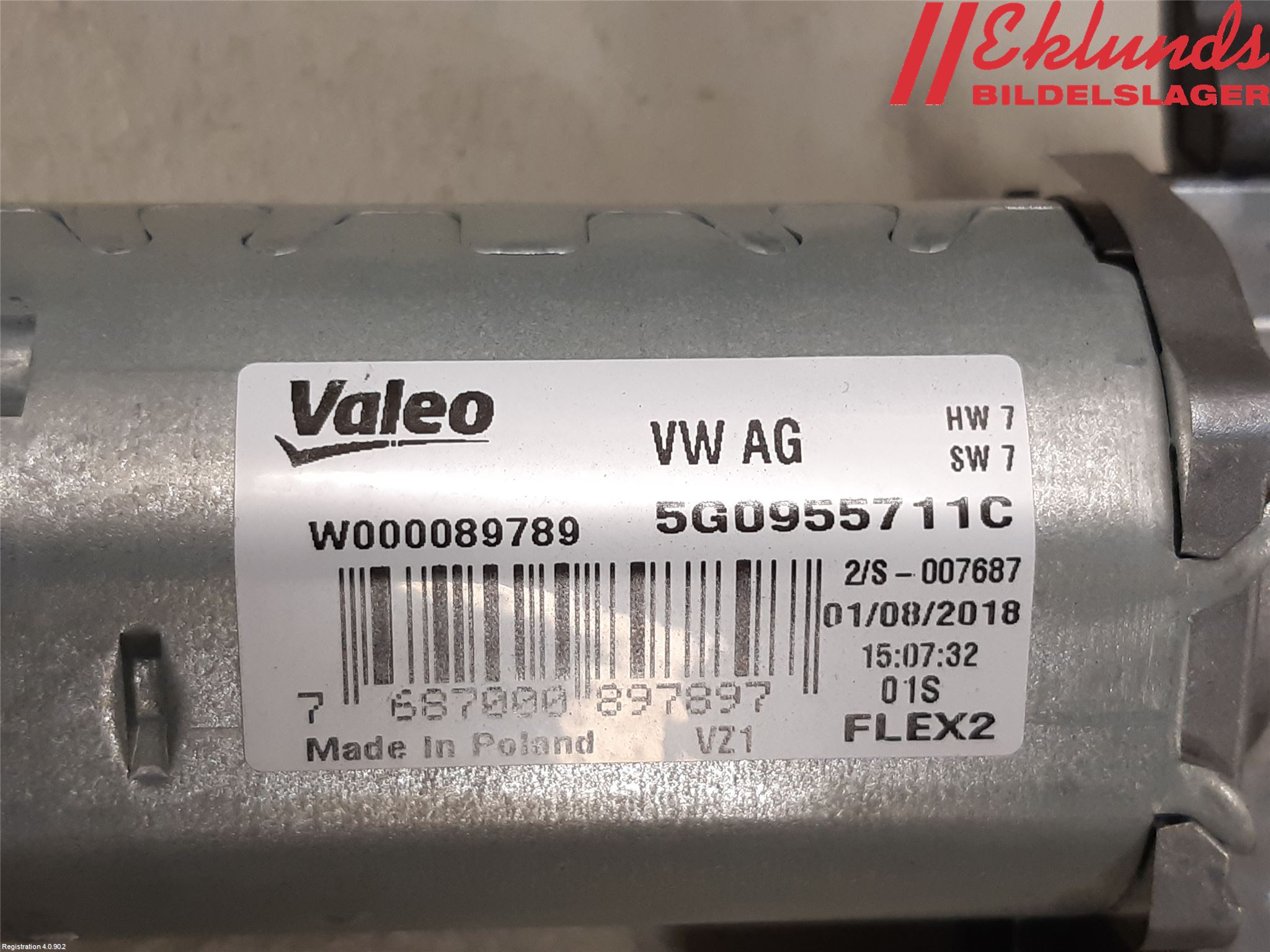Volkswagen VW PASSAT 15-19 Torkarmotor Baklucka