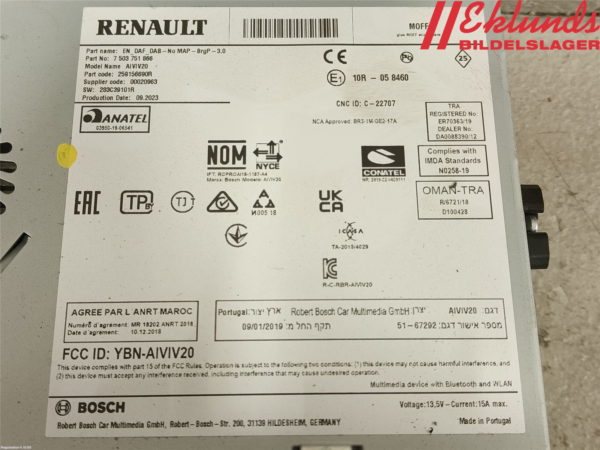 Renault EXPRESS 21- Multifunktionsdisplay