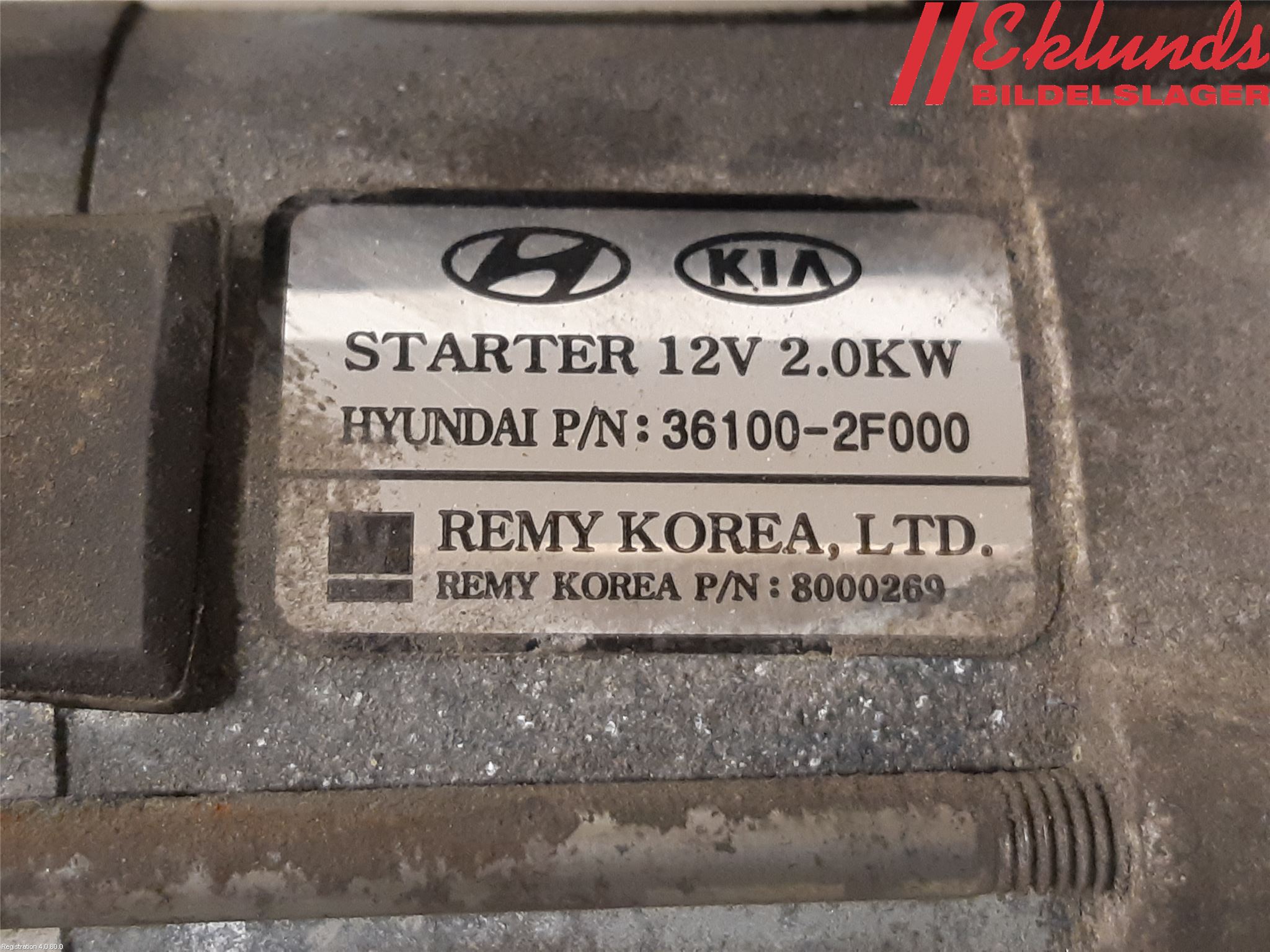 Kia SPORTAGE (SL) 11-15 Startmotor Diesel