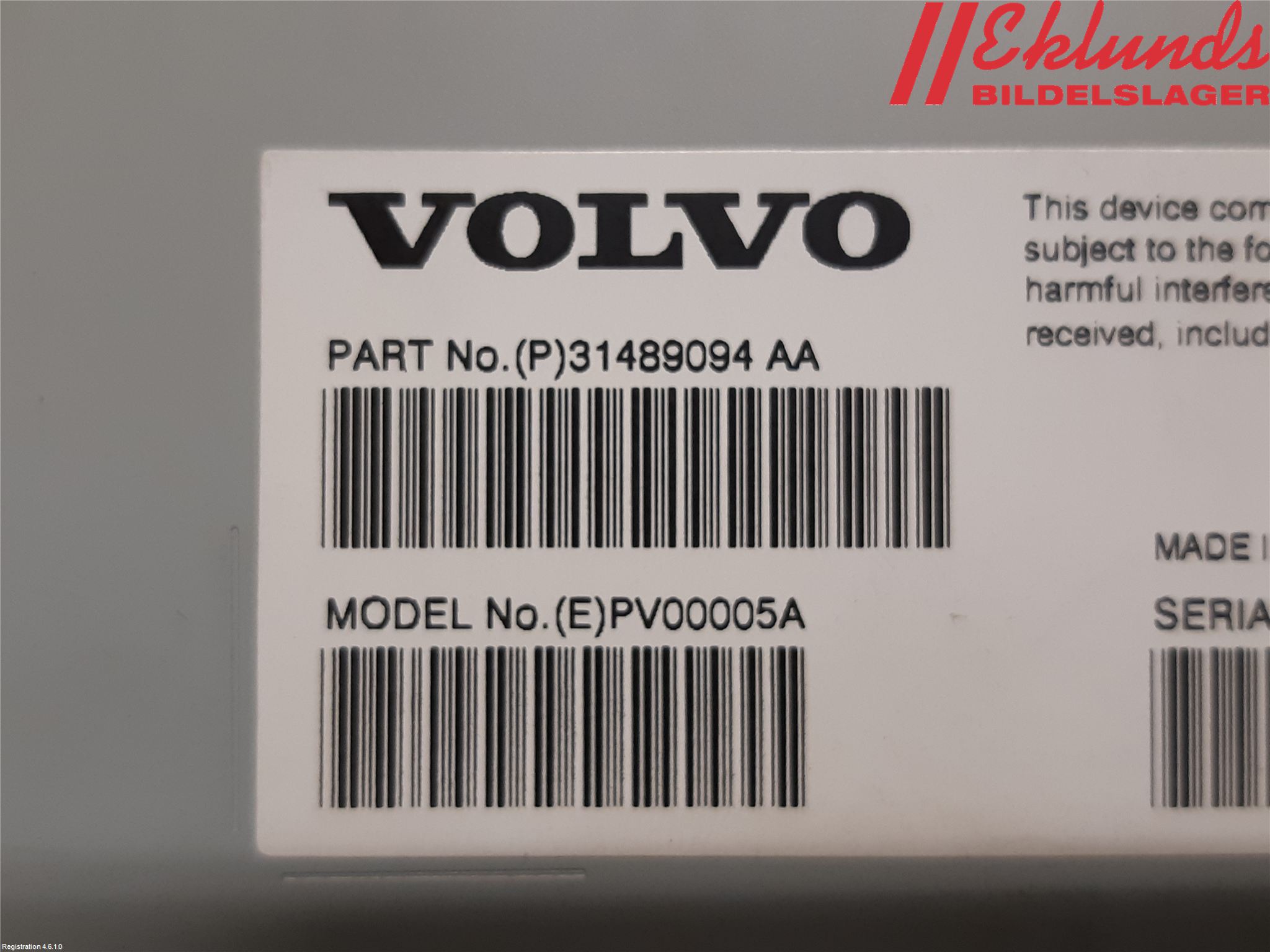Volvo XC90/RECHARGE 16- Radio-Stereo Förstärkare