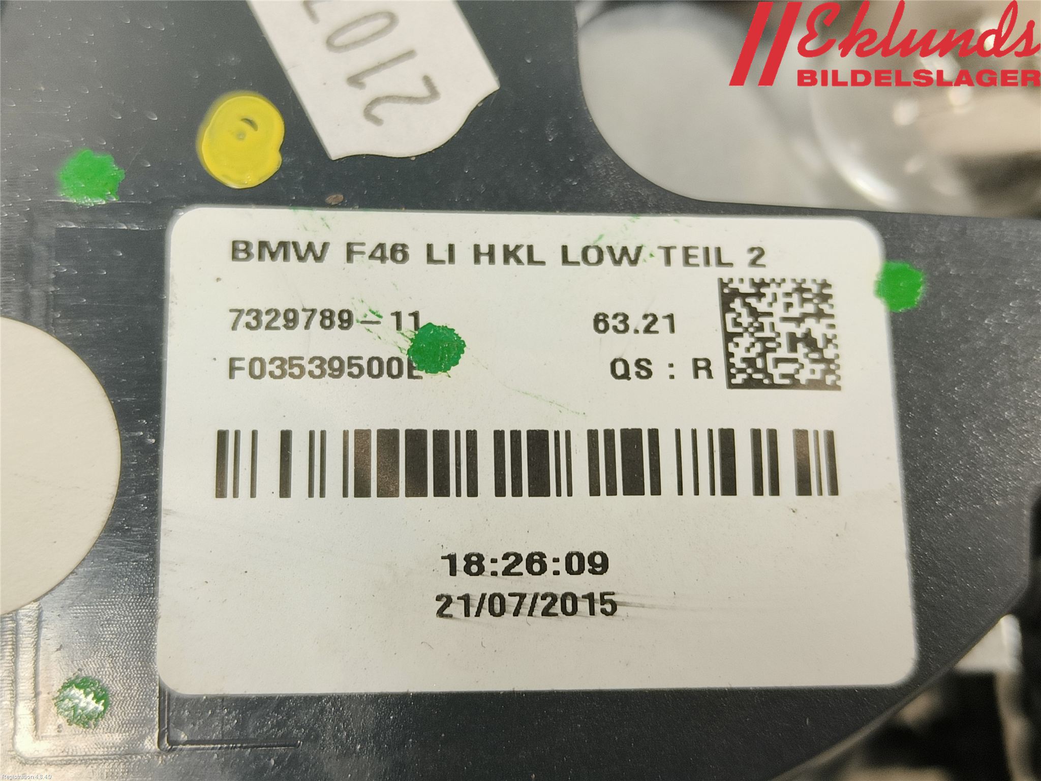 BMW 2 F45 Active Tourer 14-21 Bakljus Lucka Vä