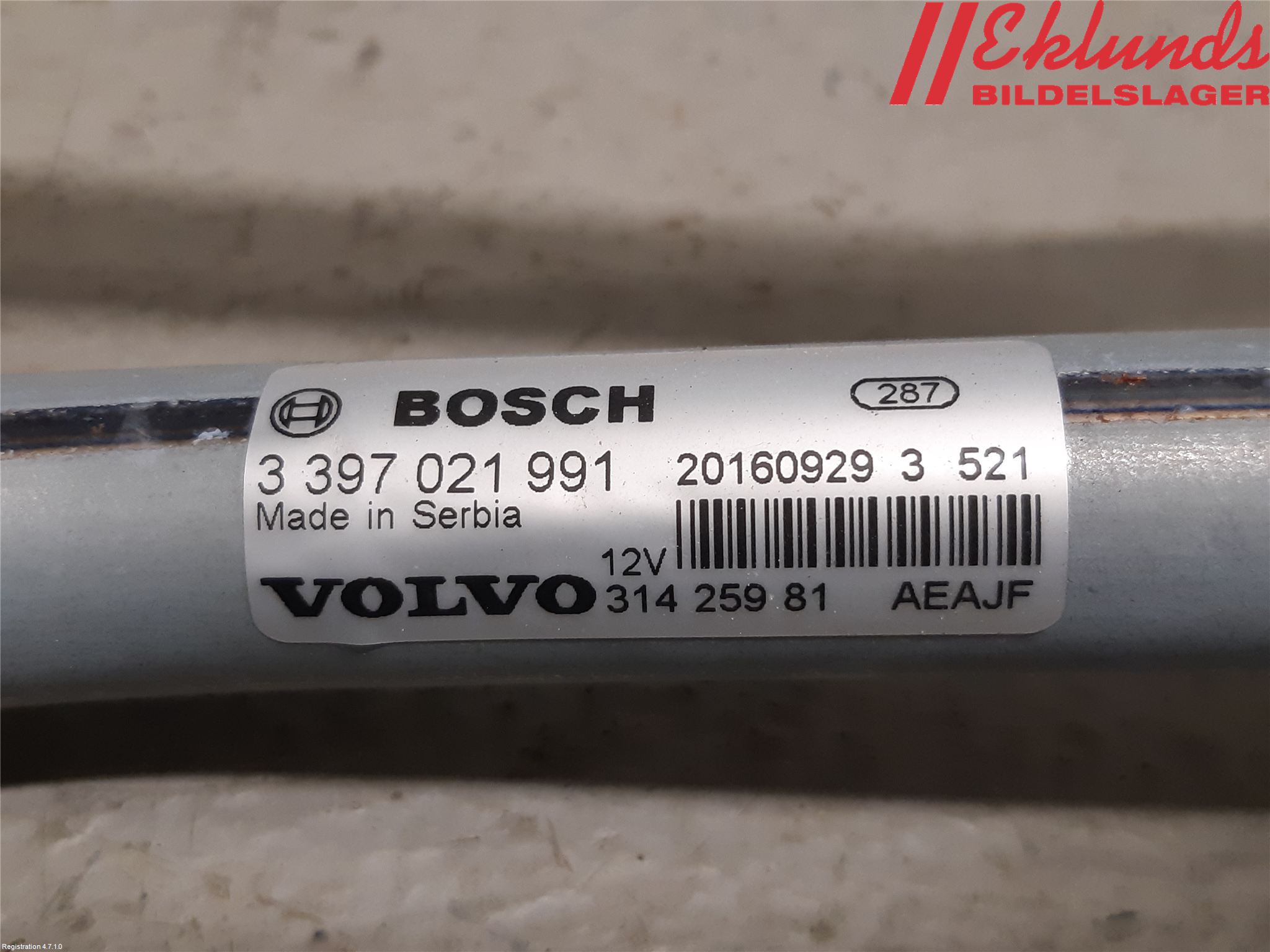 Volvo XC90/RECHARGE 16- Torkarmekanism Vindruta