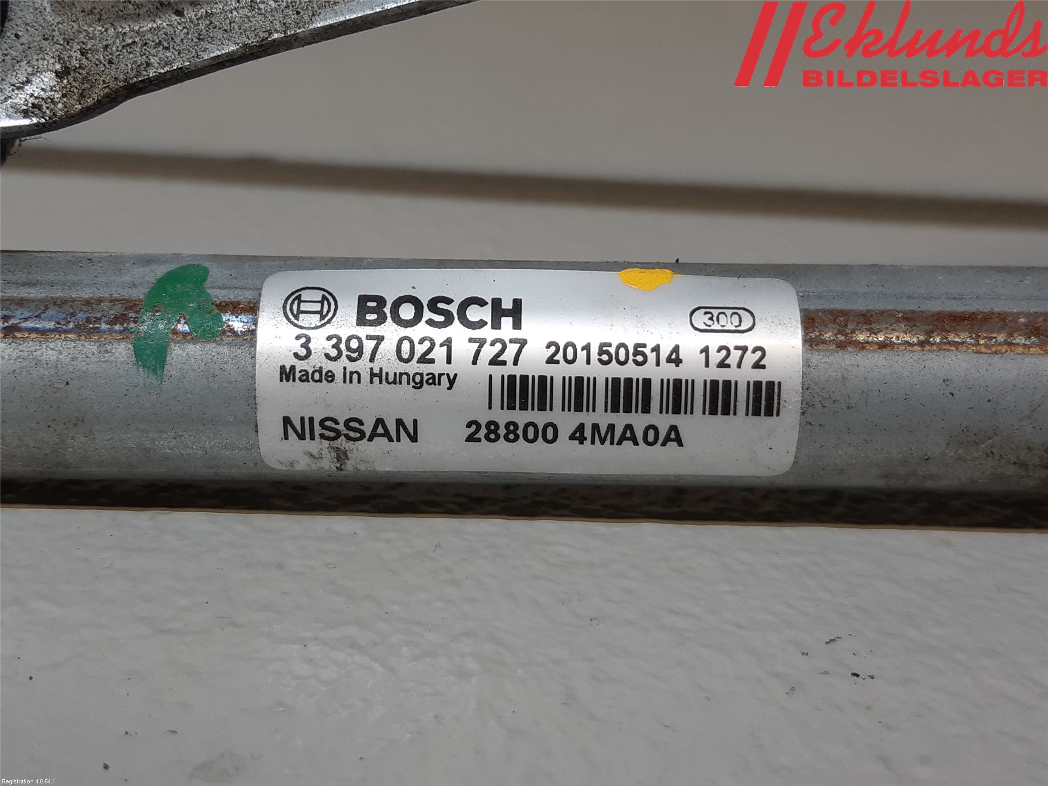 Nissan PULSAR Torkarmekanism Vindruta