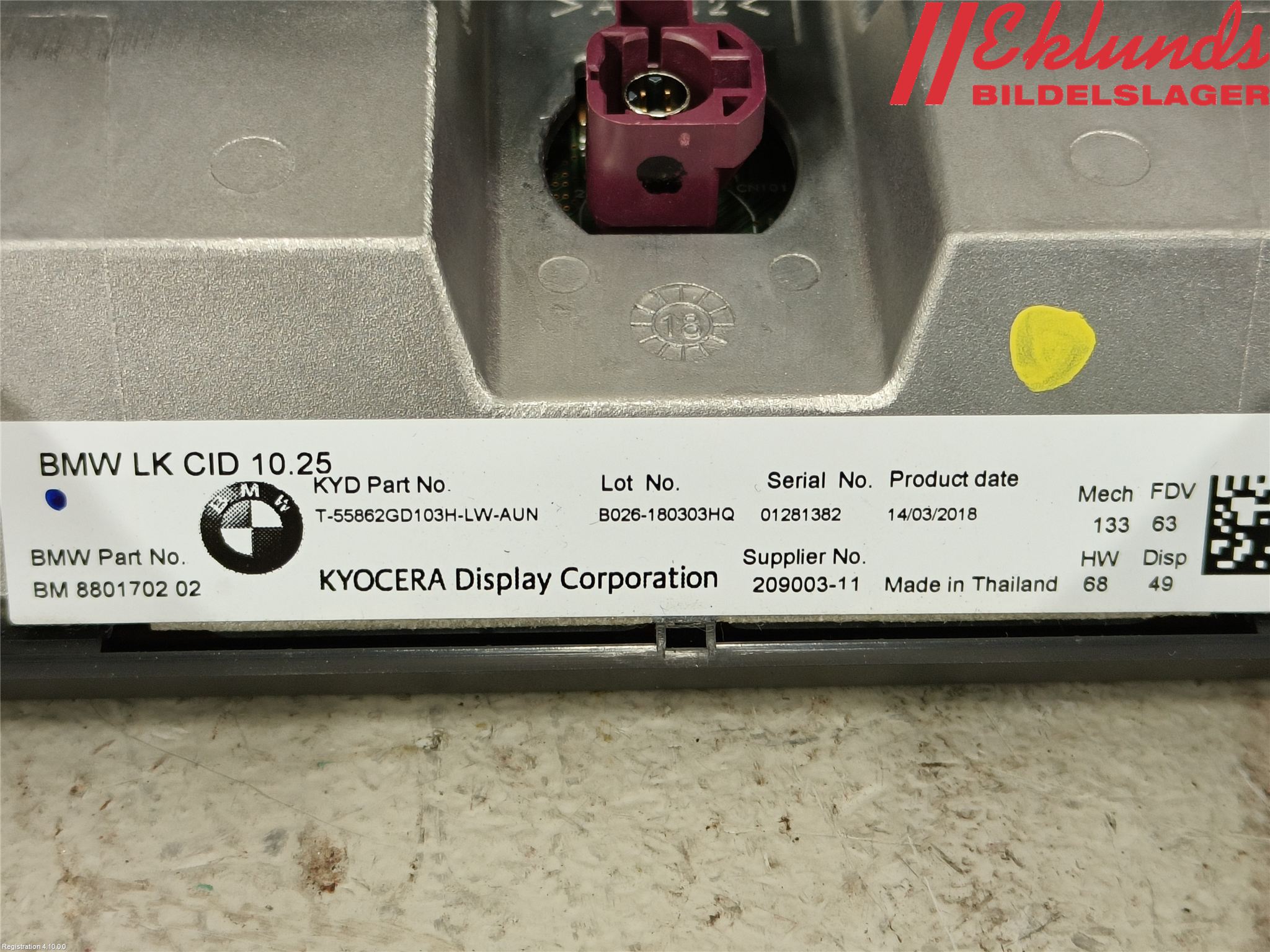 BMW 5 G30/G31/F90 17-23 Multifunktionsdisplay