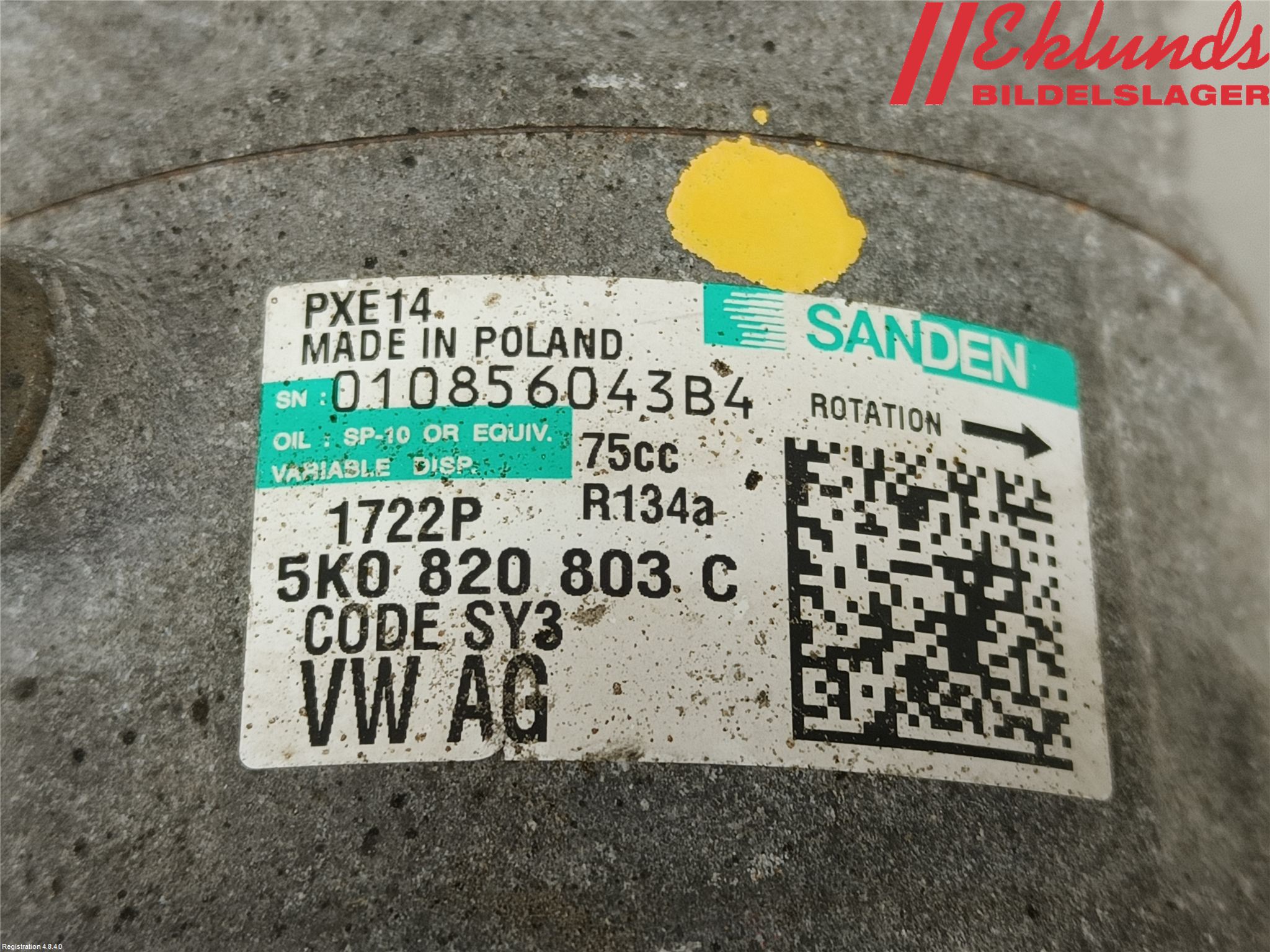 Volkswagen VW PASSAT 11-14 Ac Kompressor