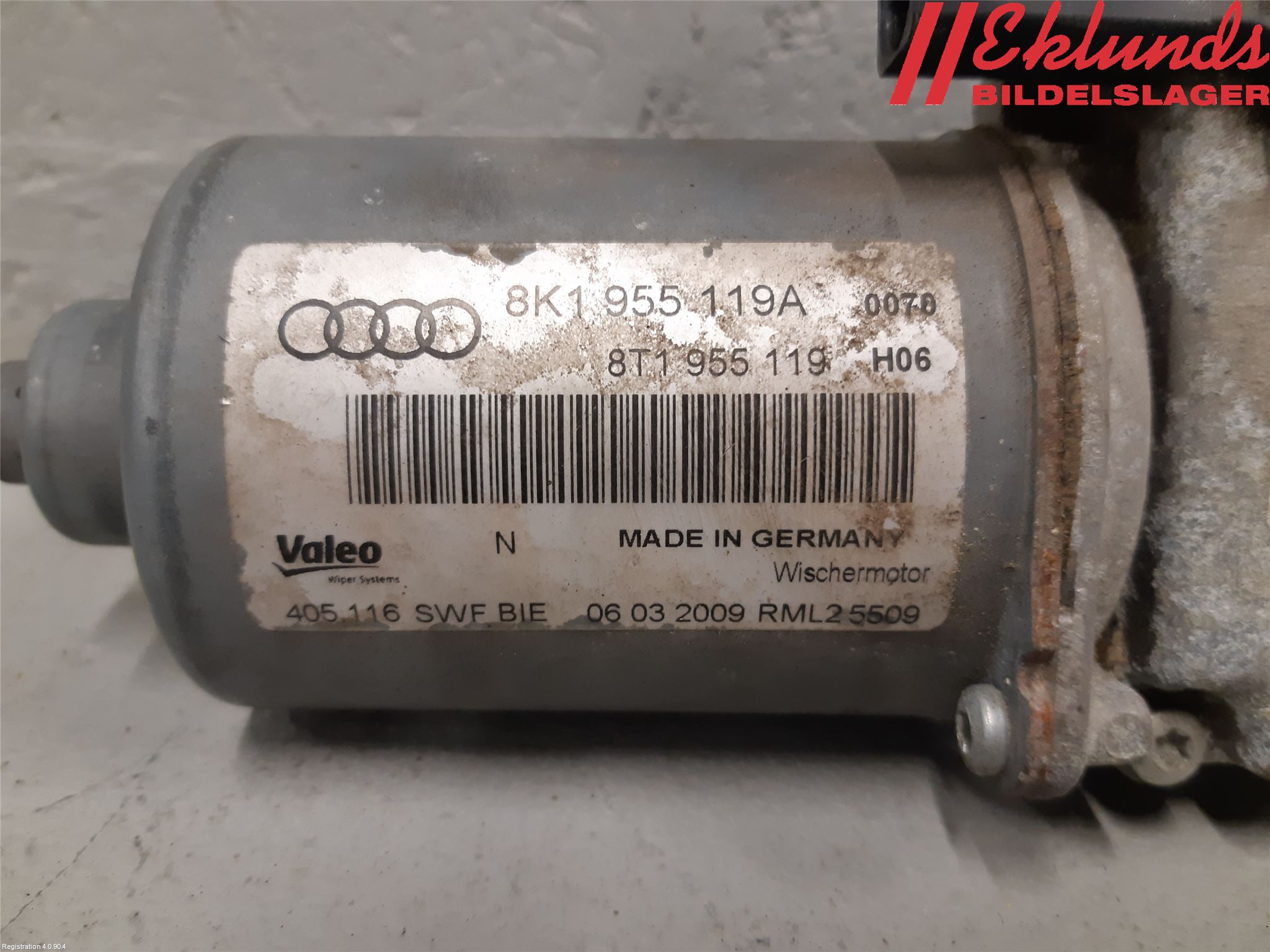 Audi A4/S4 08-11 Torkarmotor Vindruta