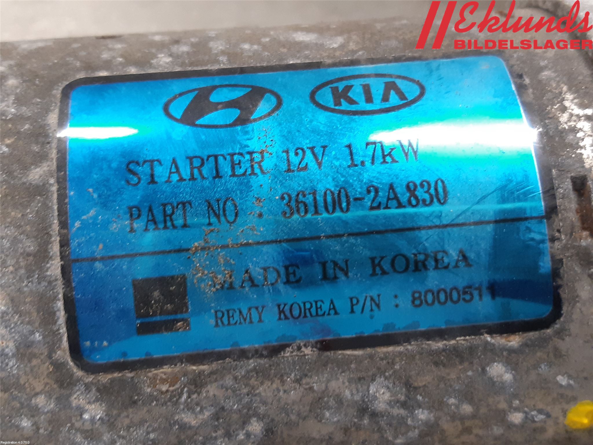 Kia SPORTAGE (SL) 11-15 Startmotor Diesel