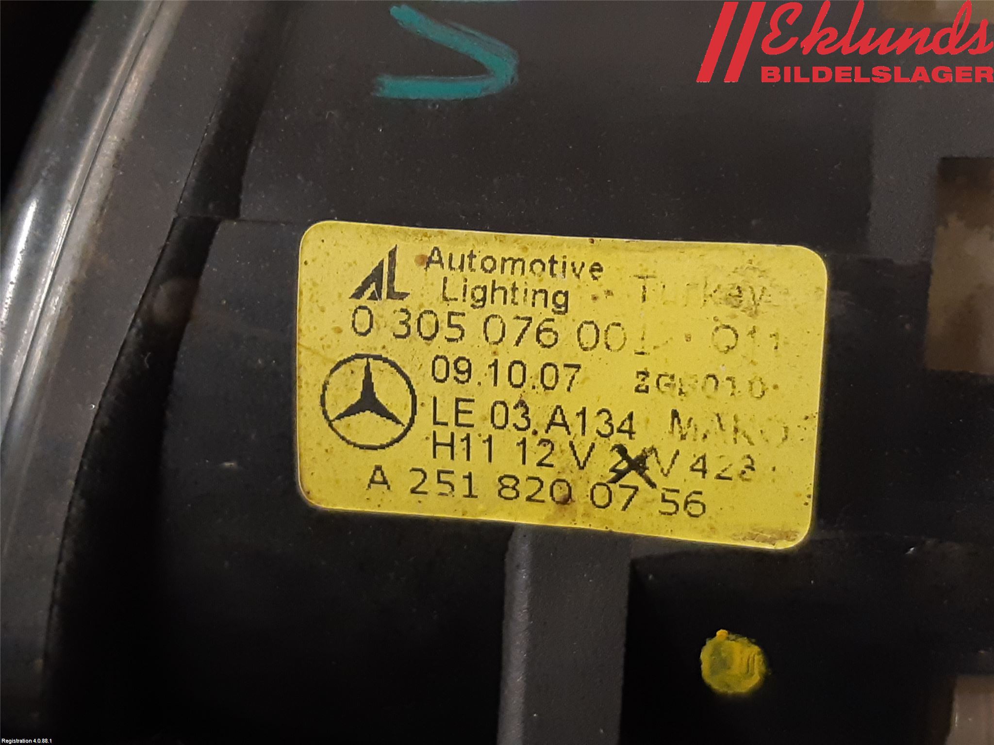Mercedes-Benz MB C-KLASS (W204) 07-15 Dimljus-Varselljus Fram