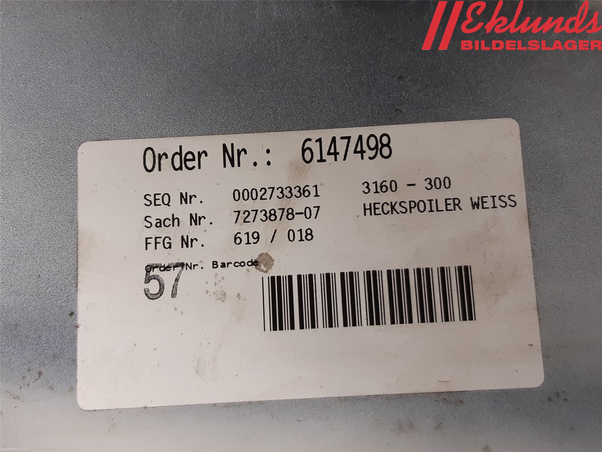 BMW 3 F30/F31/F80 12-19 Spoiler Baklucka