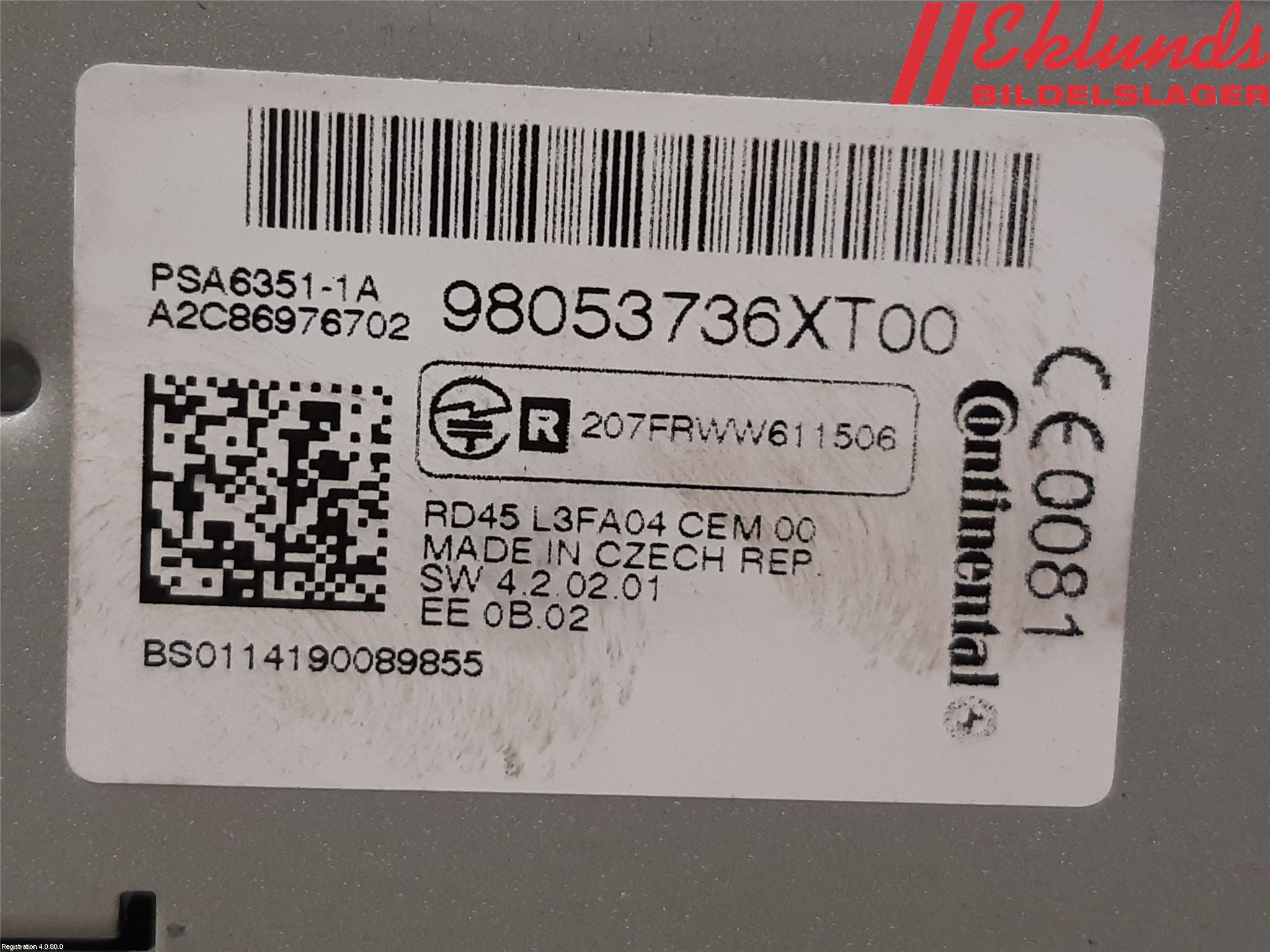 Citroen BERLINGO 08-18 Cd Radio - Multimediapanel
