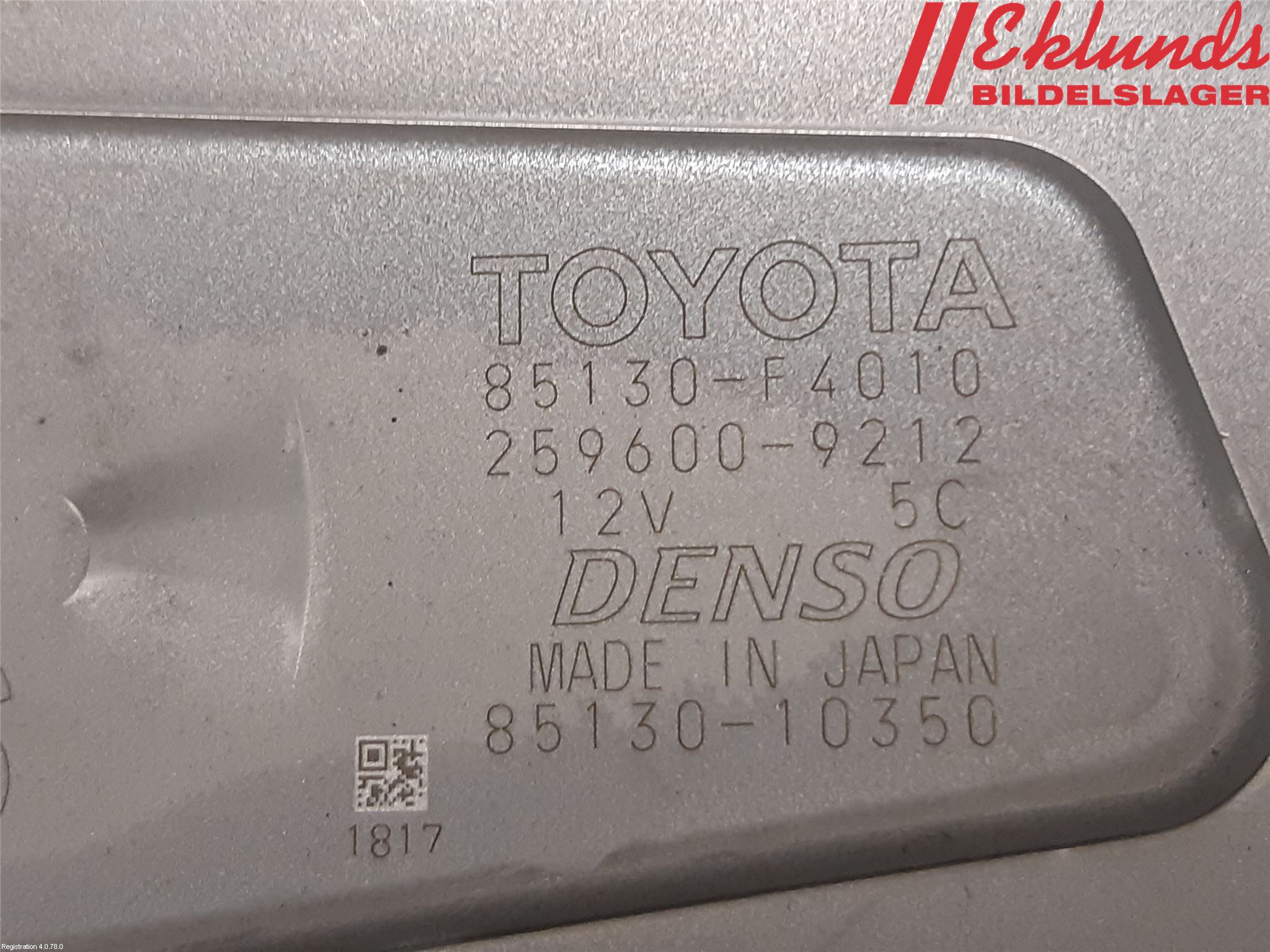 Toyota C-HR 16-23 Torkarmotor Baklucka