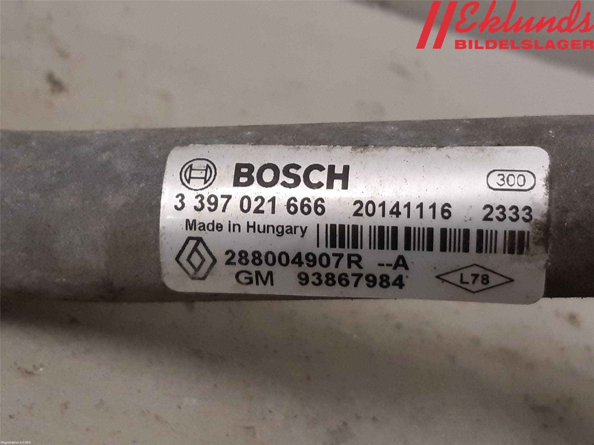 Opel VIVARO 15-19 Torkarmekanism Vindruta