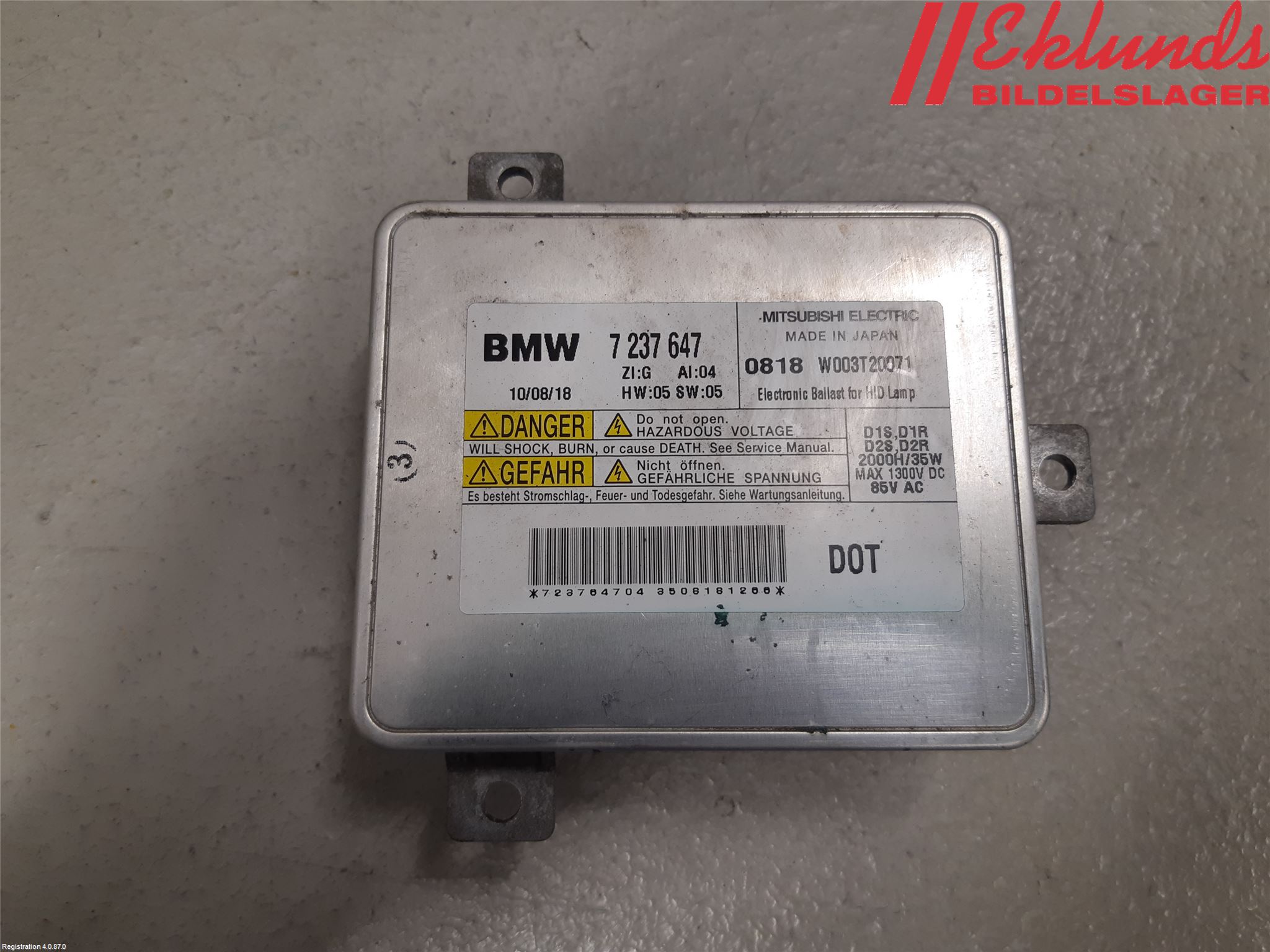 BMW 5 F10/F11/F18 09-17 Styrenhet Strålkastare