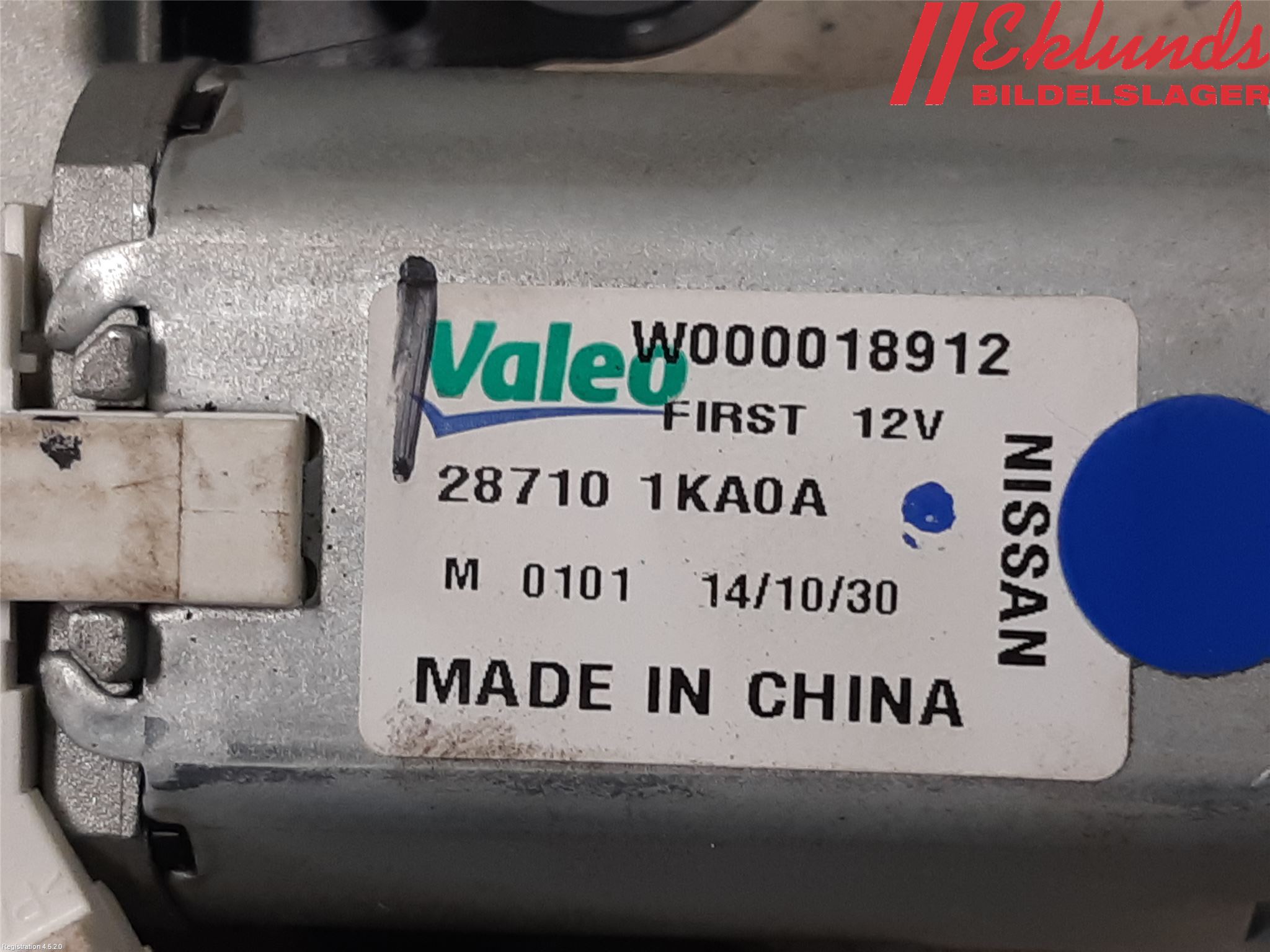 Nissan PULSAR Torkarmotor Baklucka