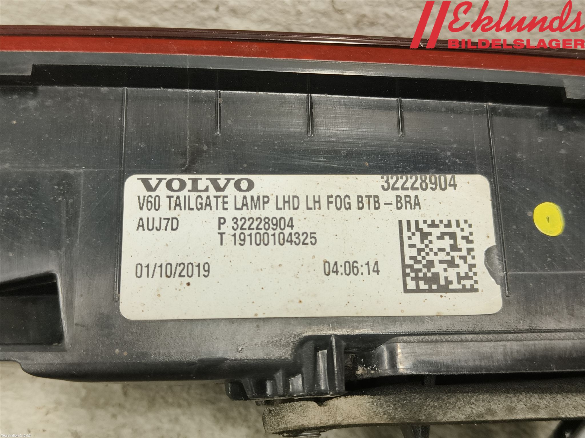 Volvo V60 19- Bakljus Lucka Vä