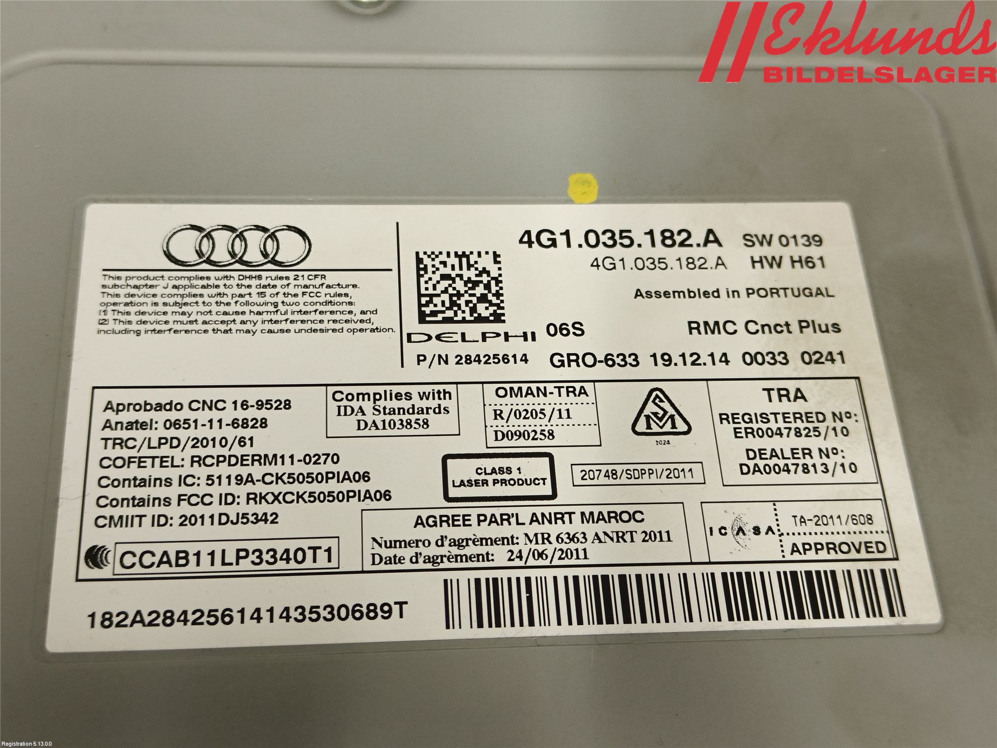 Audi A6/S6 4G 11-18 Cd Radio - Multimediapanel