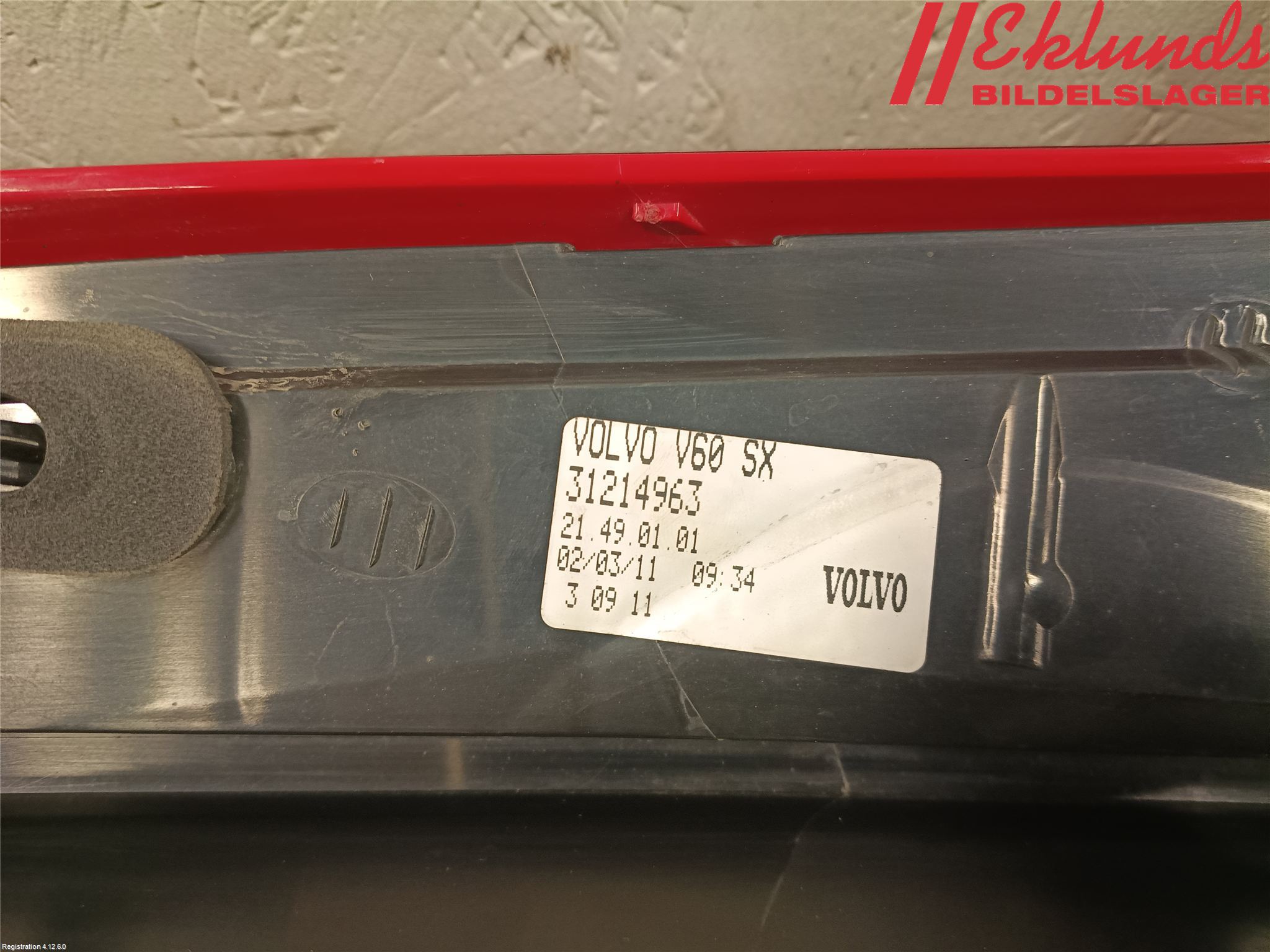 Volvo V60 11-13 Bakljus Vänster