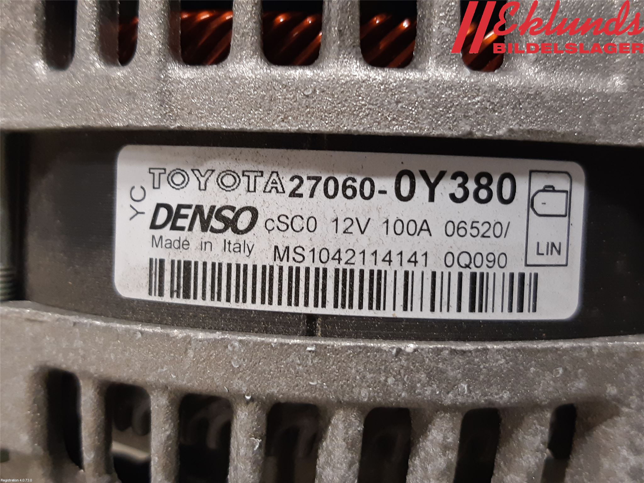 Toyota YARIS XP130 15-20 Generator